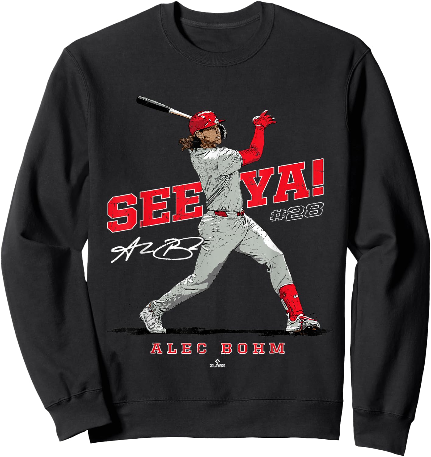 See Ya! Alec Bohm Philadelphia MLBPA Sweatshirt - Sweatshirt | Black