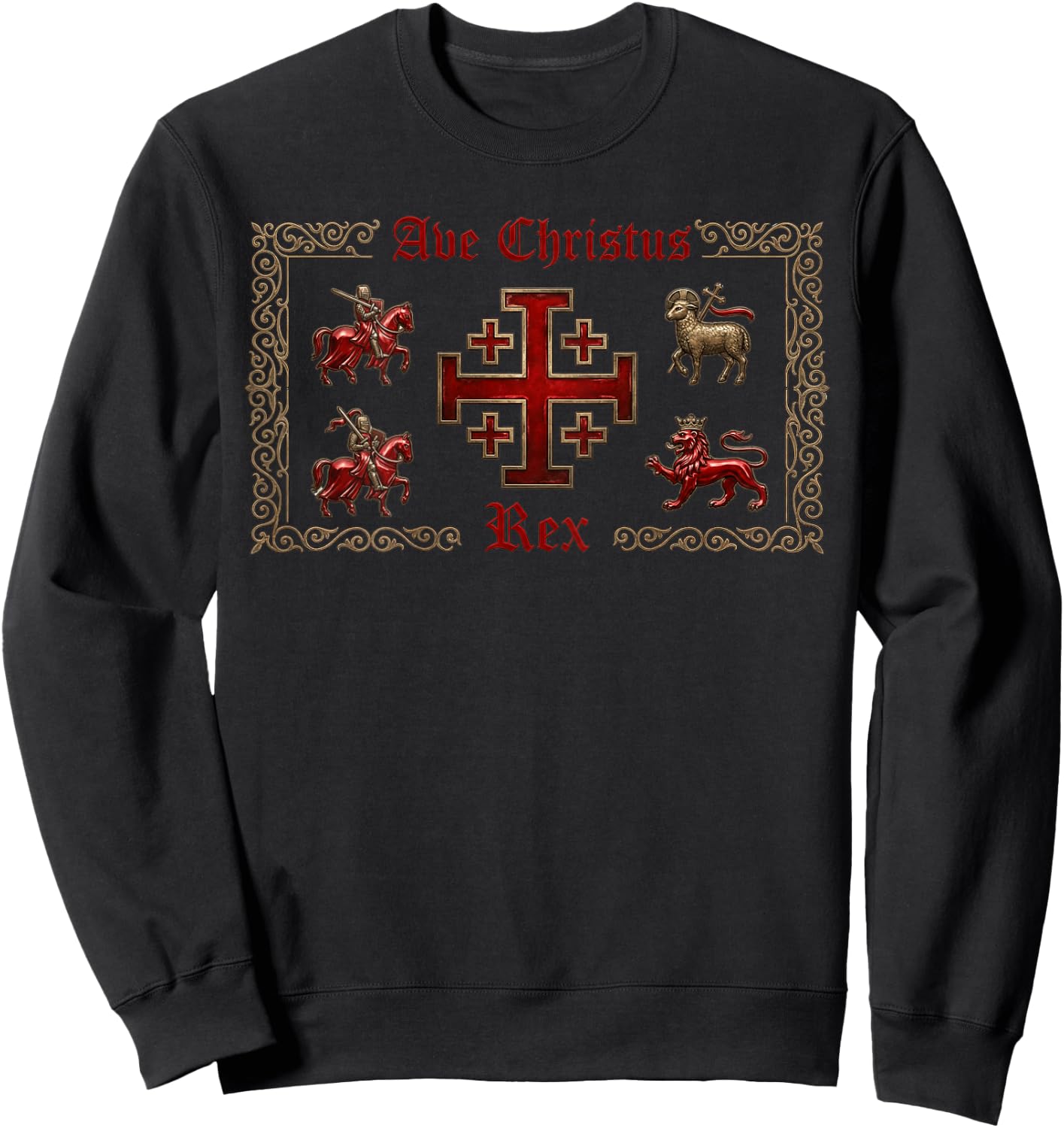 Königreich Jerusalem: AVE Christus REX Sweatshirt - Sweatshirt | Black