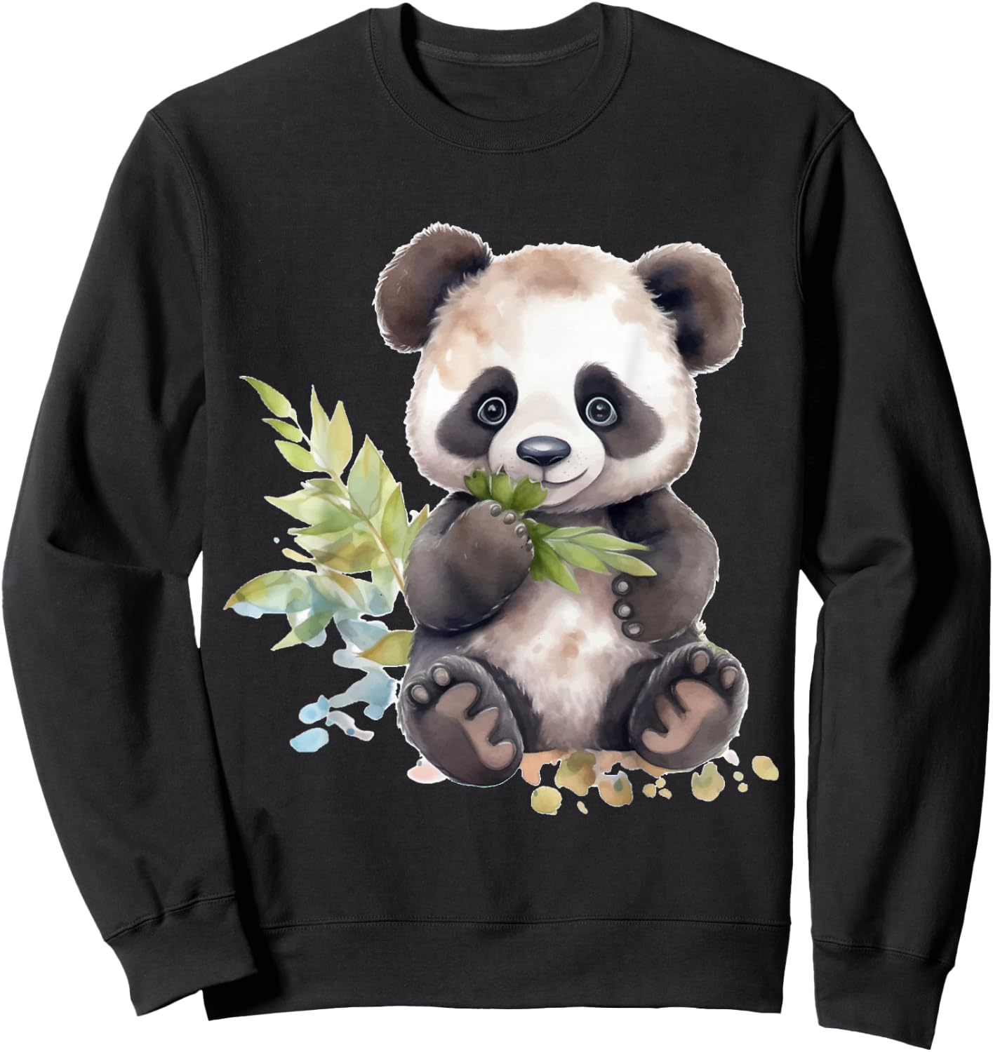 Watercolor Panda Sweatshirt - Sweatshirt | Black