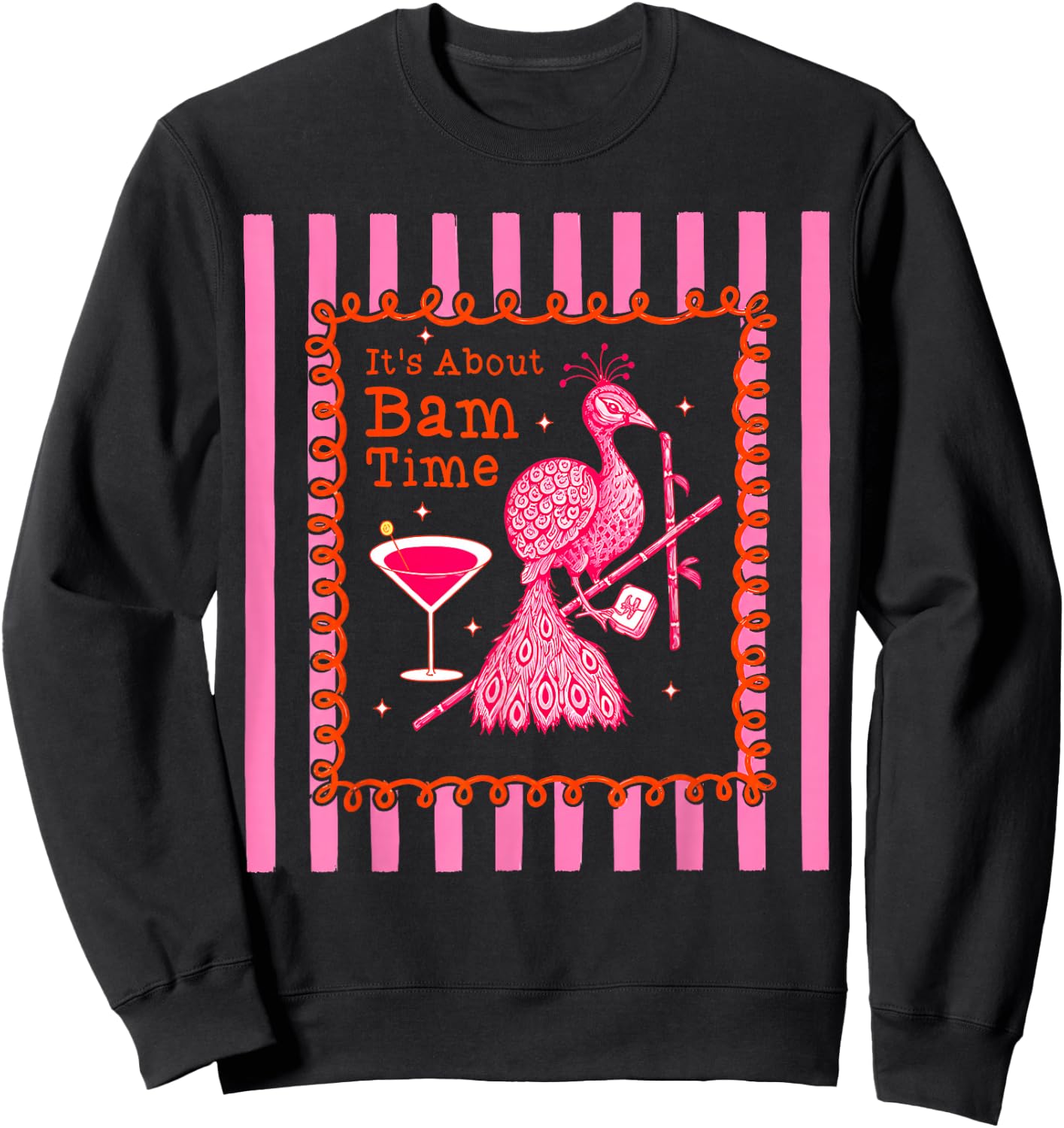 It's About Bam Time Mahjong Player Funny Peacock Men Women Sweatshirt - Sweatshirt | Black