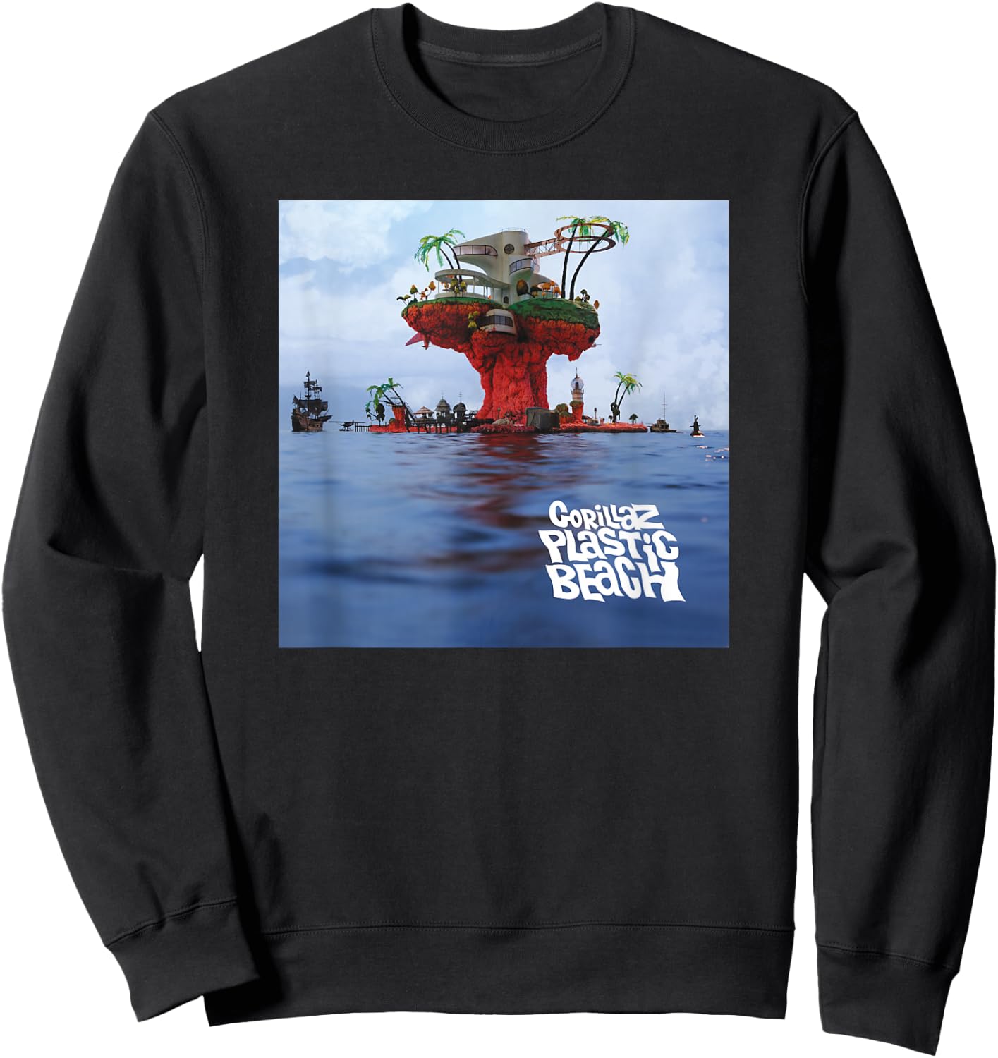 Gorillaz Plastic Beach LP Cover Sweatshirt - Sweatshirt | Black