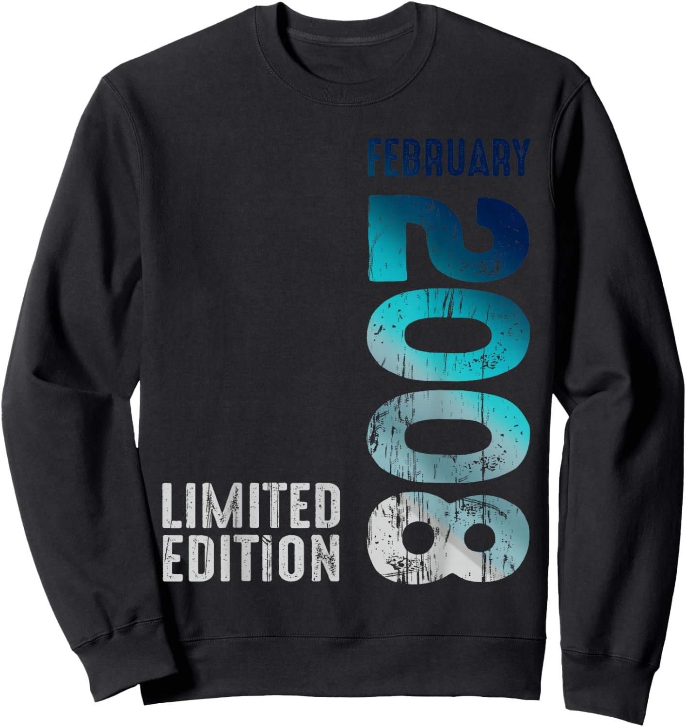 February 2008 Year 2008 Retro 2008 Vintage Limited Edition , black Sweatshirt - Sweatshirt | Black