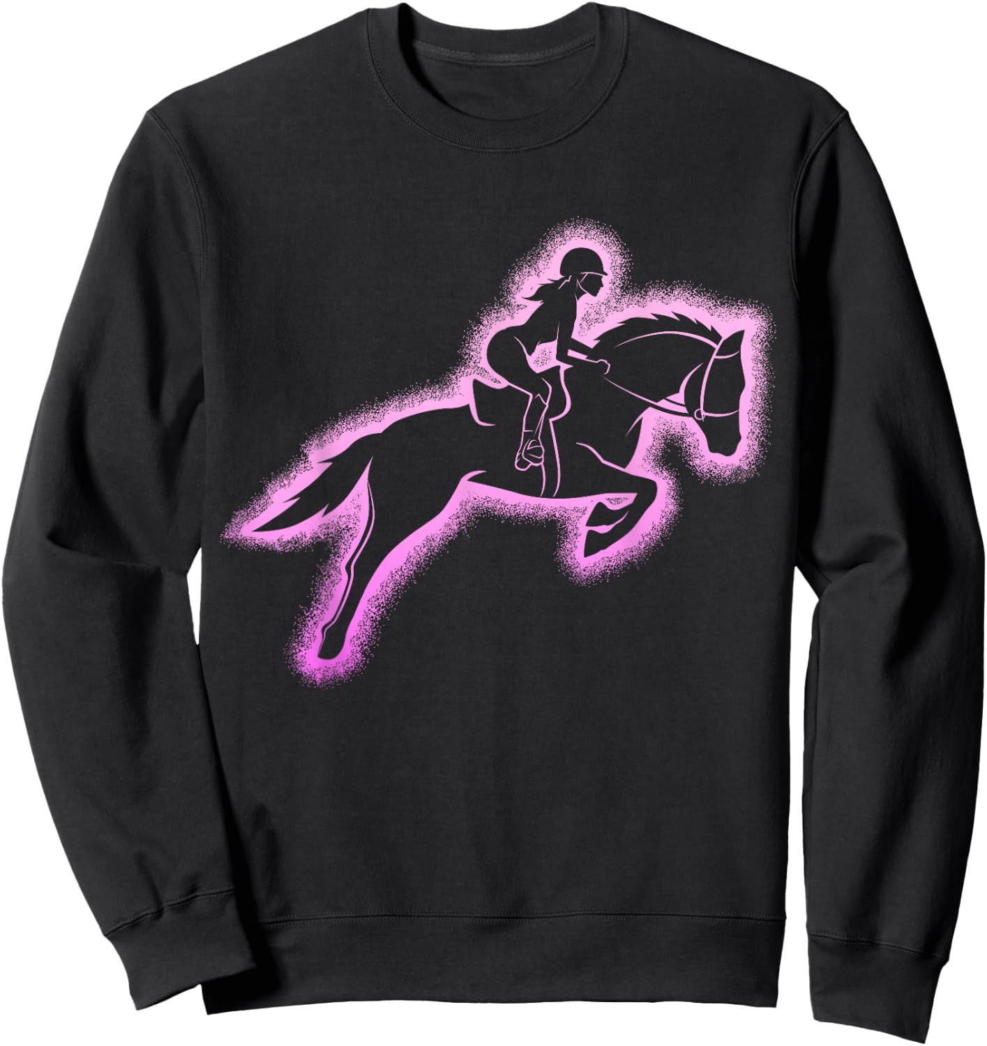Horse Woman Girl Riding Horses , Black, S Sweatshirt - Sweatshirt | Black