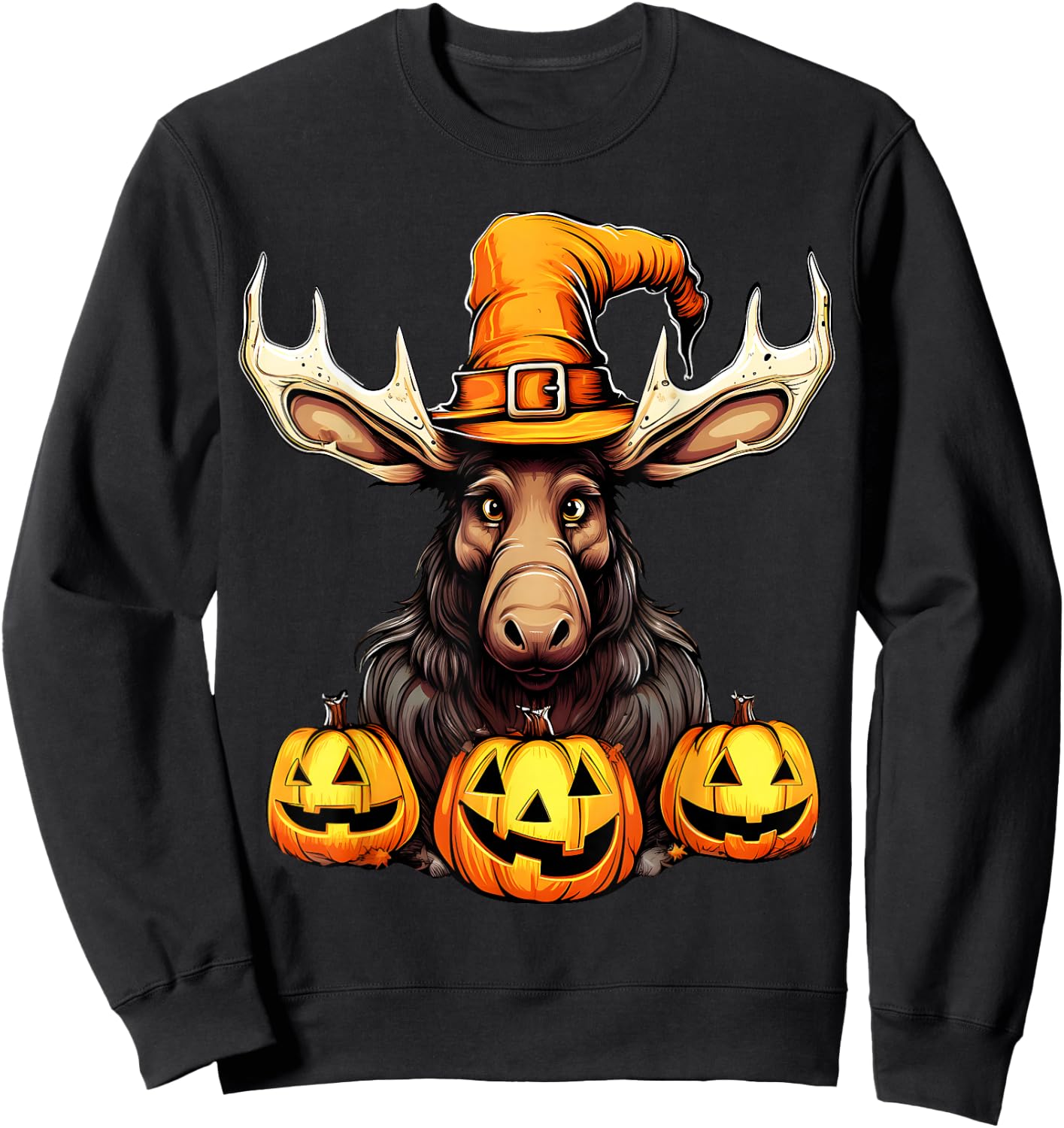 Moose Halloween Costume - Animal Moose Lover Halloween Sweatshirt - Sweatshirt | Black