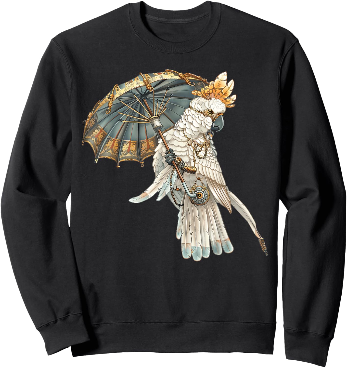 Umbrella Cockatoo Steampunk Sweatshirt - Sweatshirt | Black