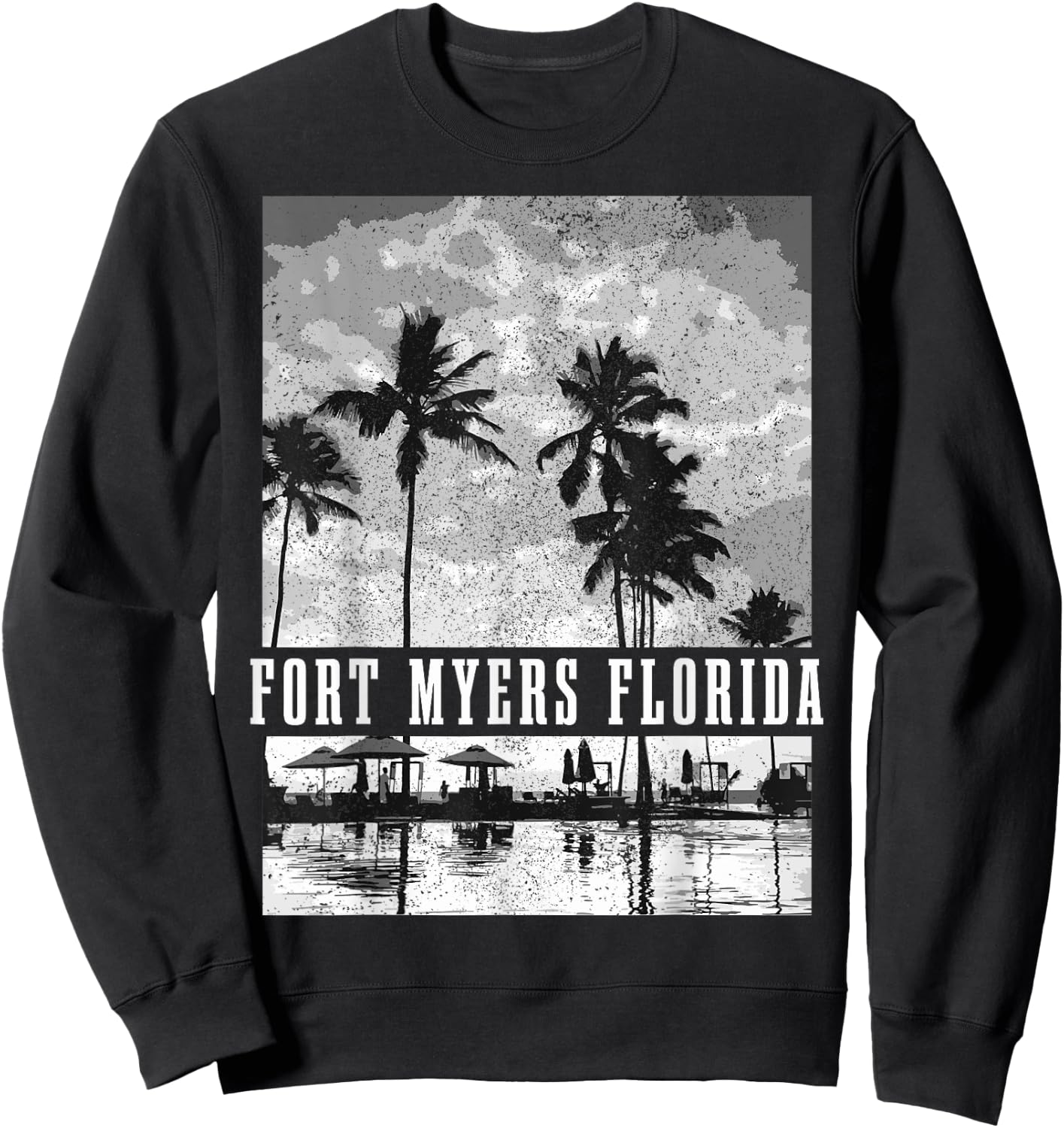 Fort Myers Beach Florida Vintage USA America Souvenir Sweatshirt - Sweatshirt | Black