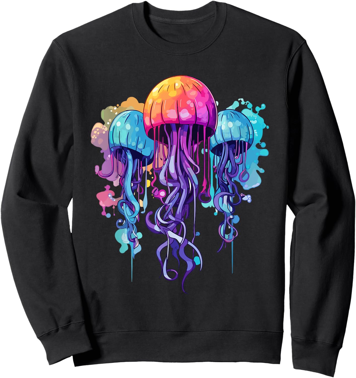 Jellyfish Costume Psychedelic Jelly Fish Sea Ocean Sweatshirt - Sweatshirt | Black