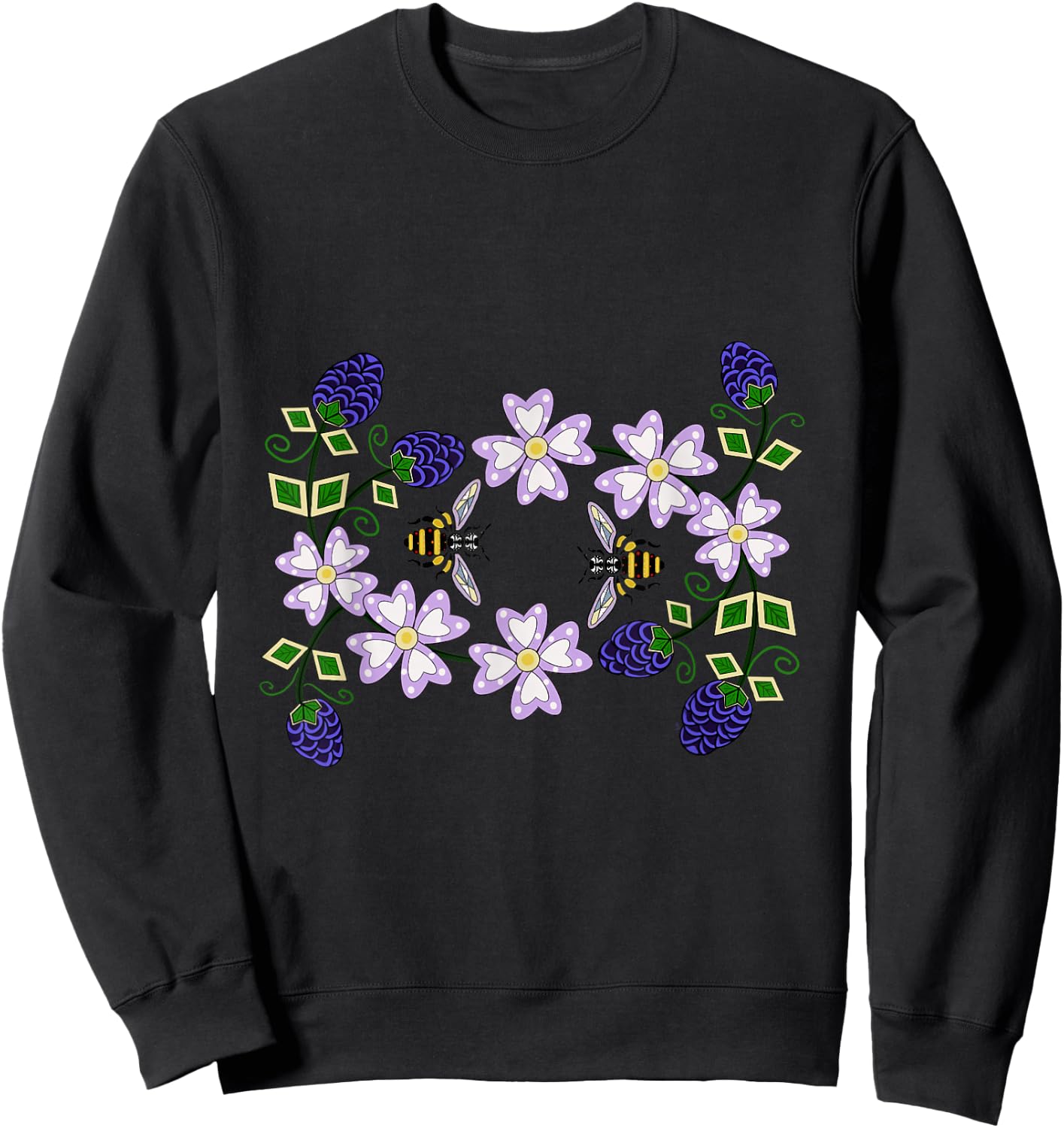 Bees & Berries Walking in Balance Sweatshirt - Sweatshirt | Black