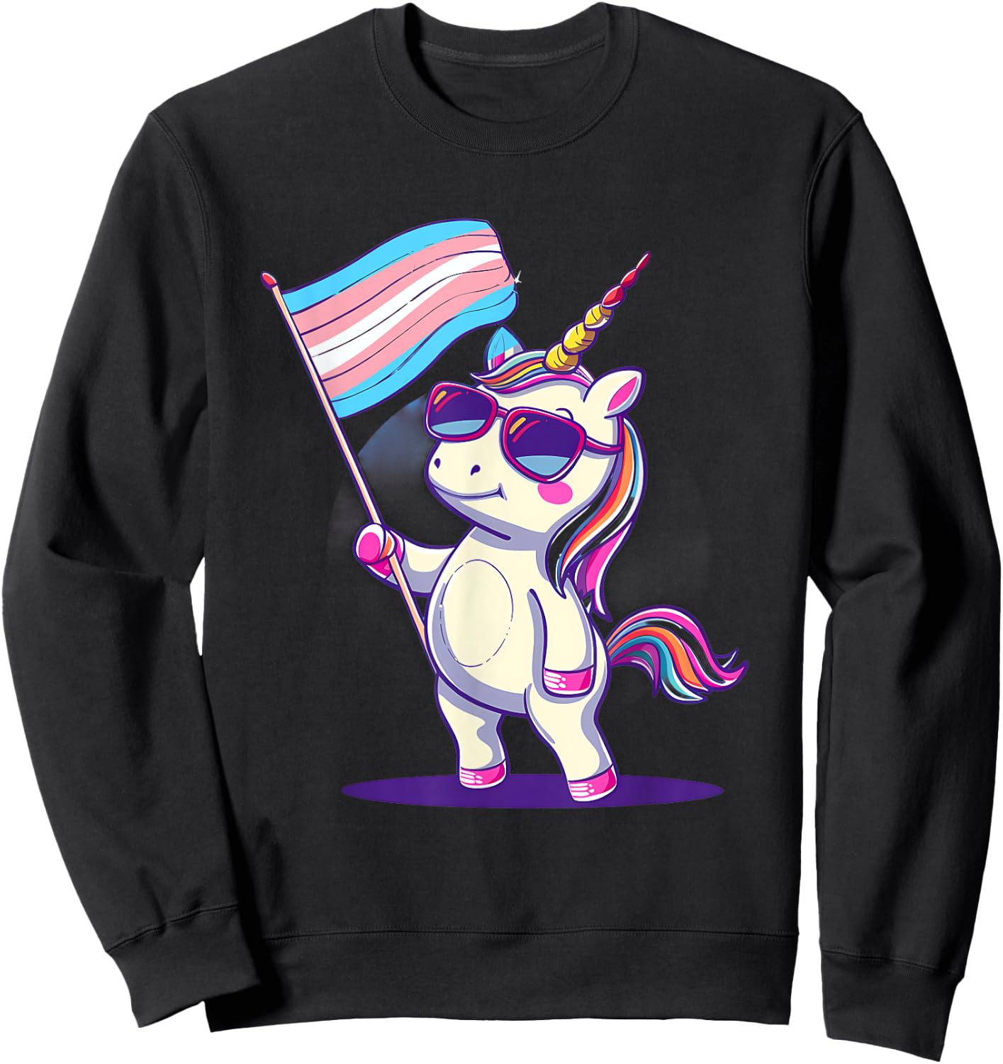 Transgender Unicorn Transsexuality LGBT Transsexual Flag Sweatshirt - Sweatshirt | Black