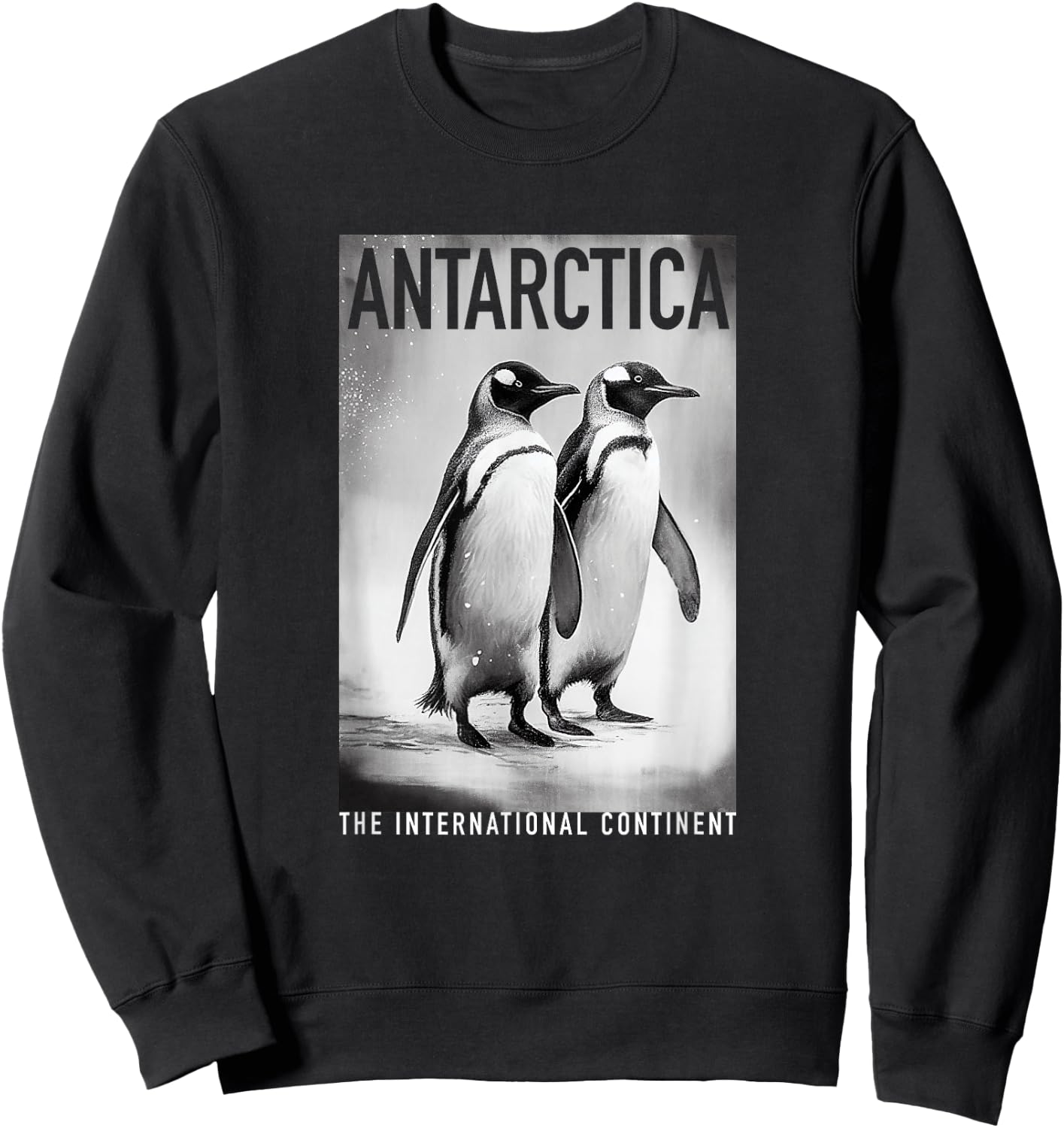 Antarctica Penguins Women Apparel & Decor -Kids Penguin Themed Black Small Sweatshirt - Sweatshirt | Black
