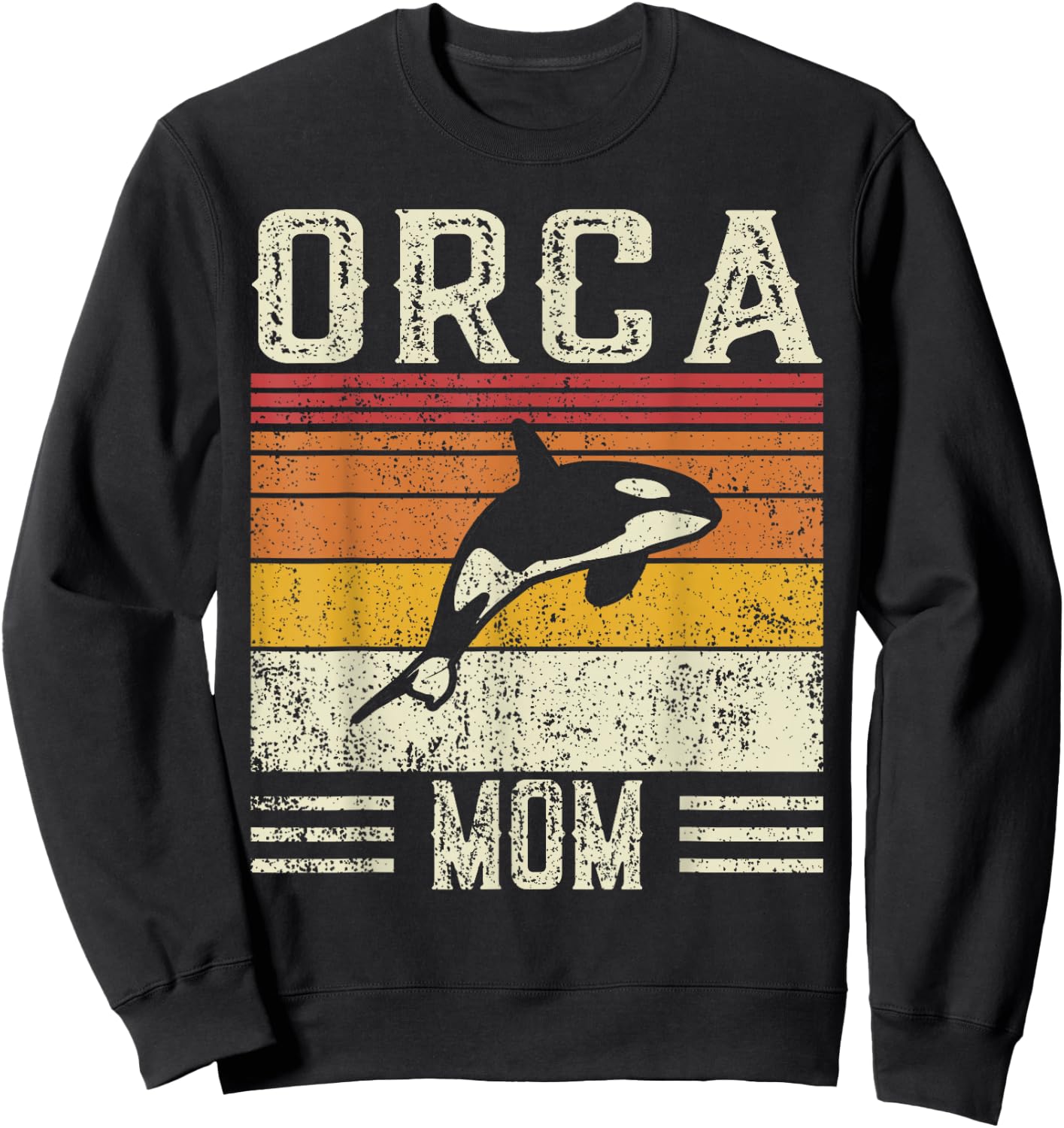 Best Orca Mom Women - Vintage Orca Sweatshirt - Sweatshirt | Black