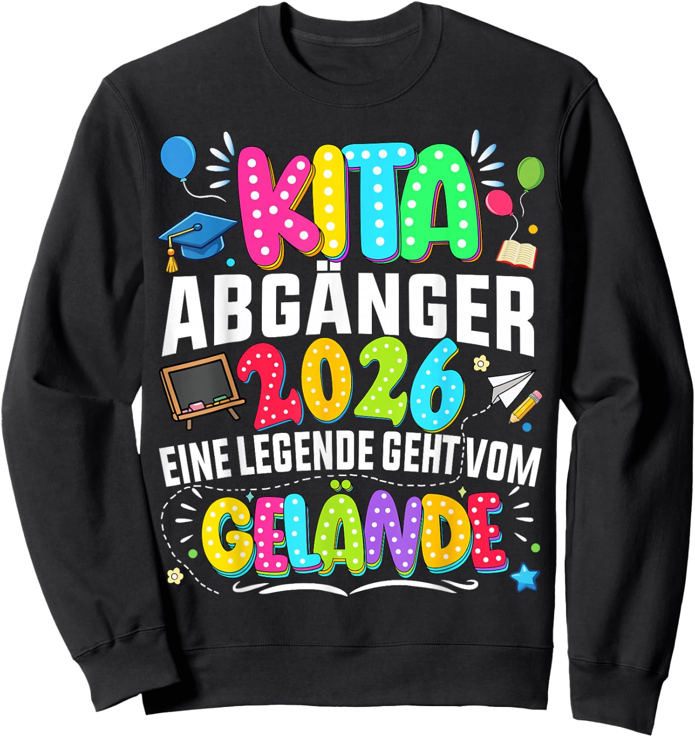 Kita abgänger 2026 Einschulung Schulkind Junge mädchen Sweatshirt - Sweatshirt | Black