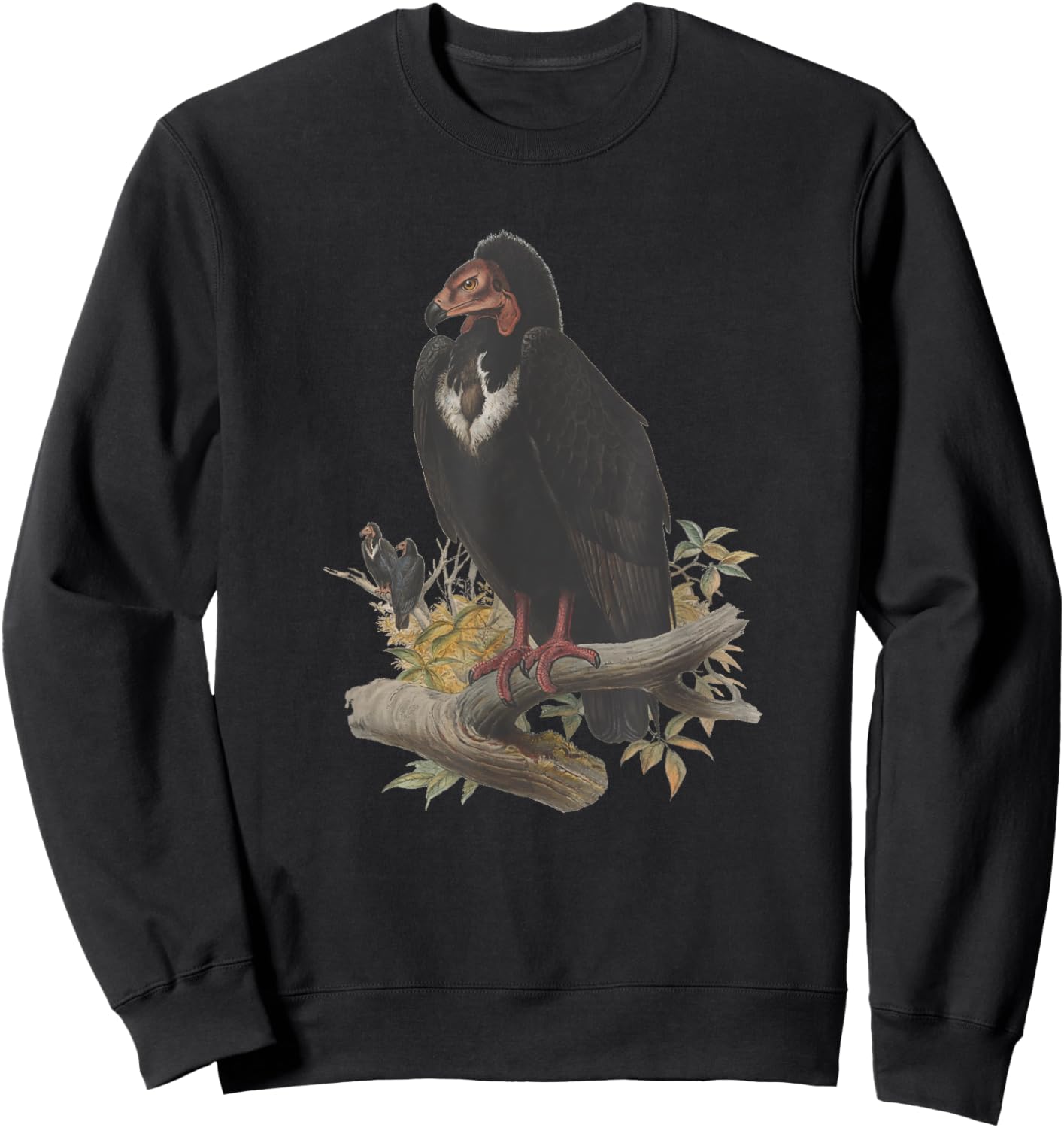 Vintage Vulture Scientific Drawing Shirt - Turkey Red-Headed Sweatshirt - Sweatshirt | Black