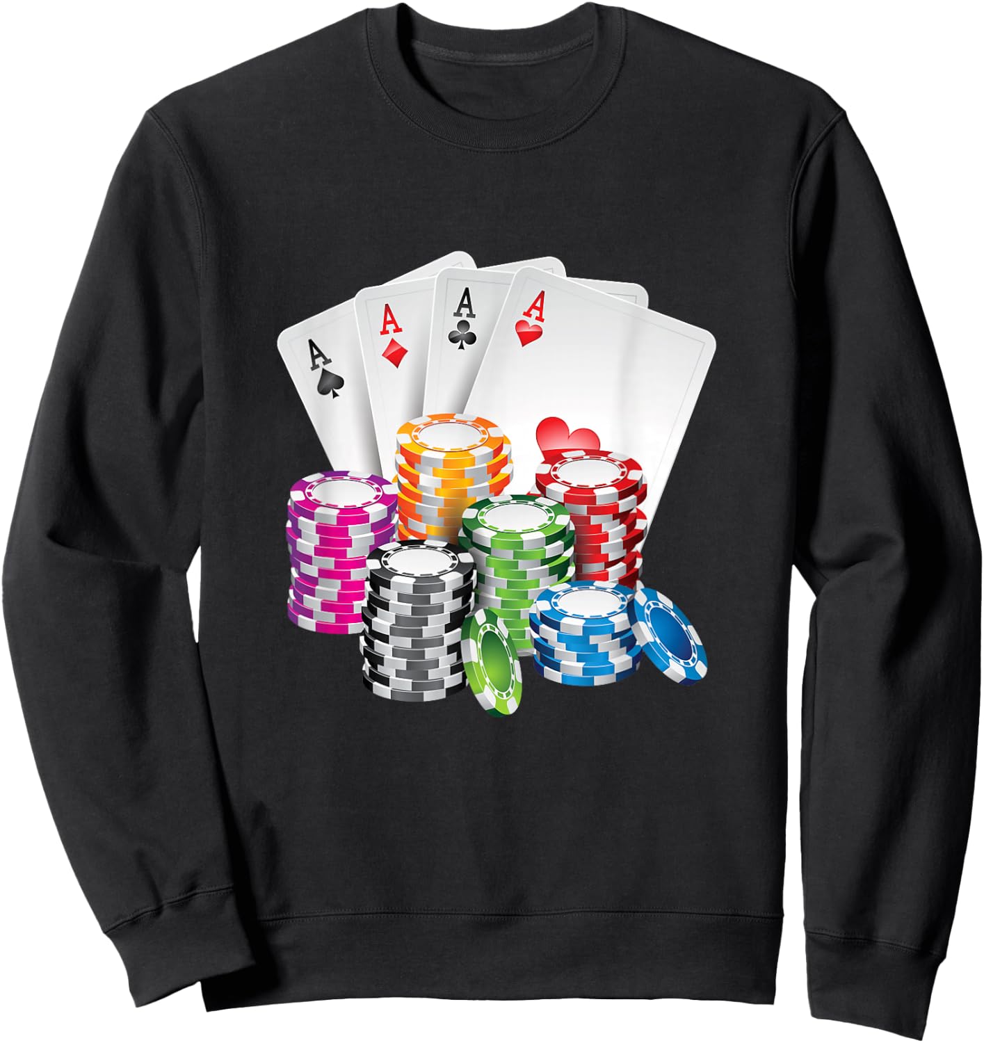 King Poker King Lady Card Casino Chip Gambling Casino Sweatshirt - Sweatshirt | Black