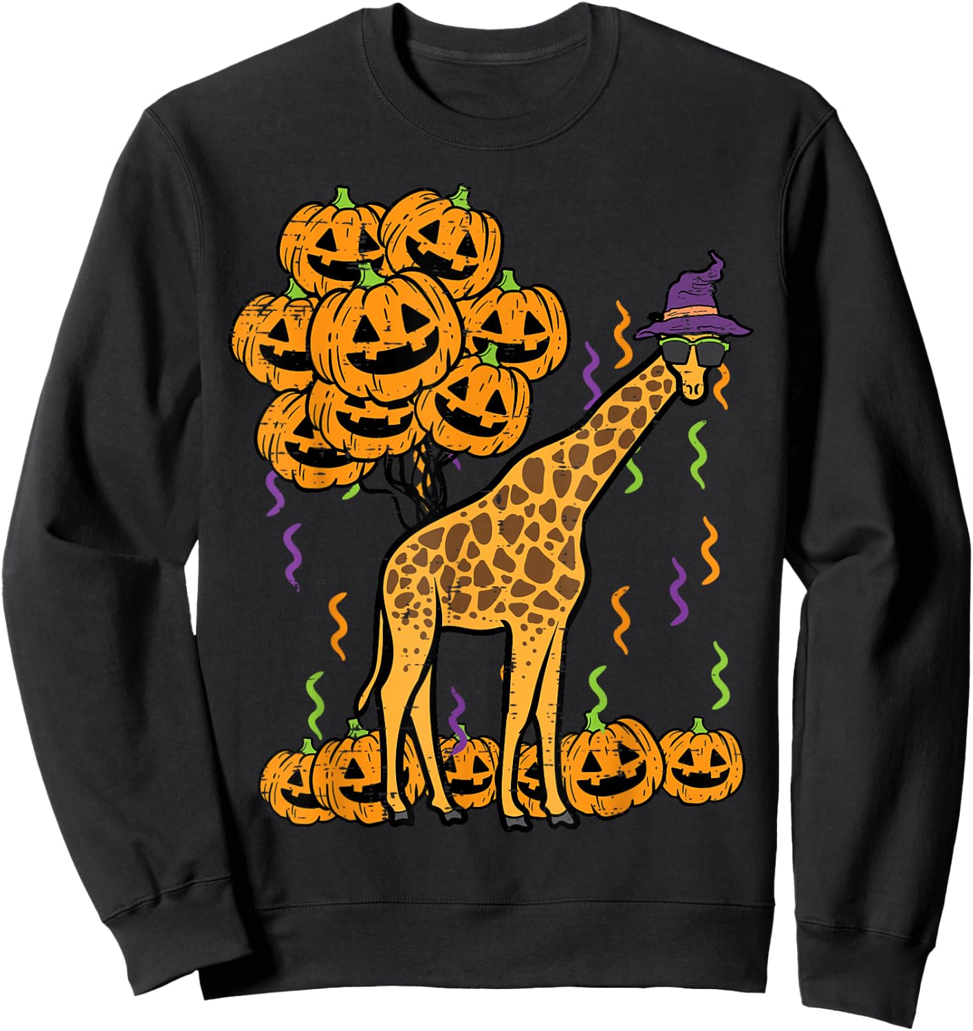 Halloween Giraffe Costume Zoo Animal Boys Girls Kids Men Sweatshirt - Sweatshirt | Black