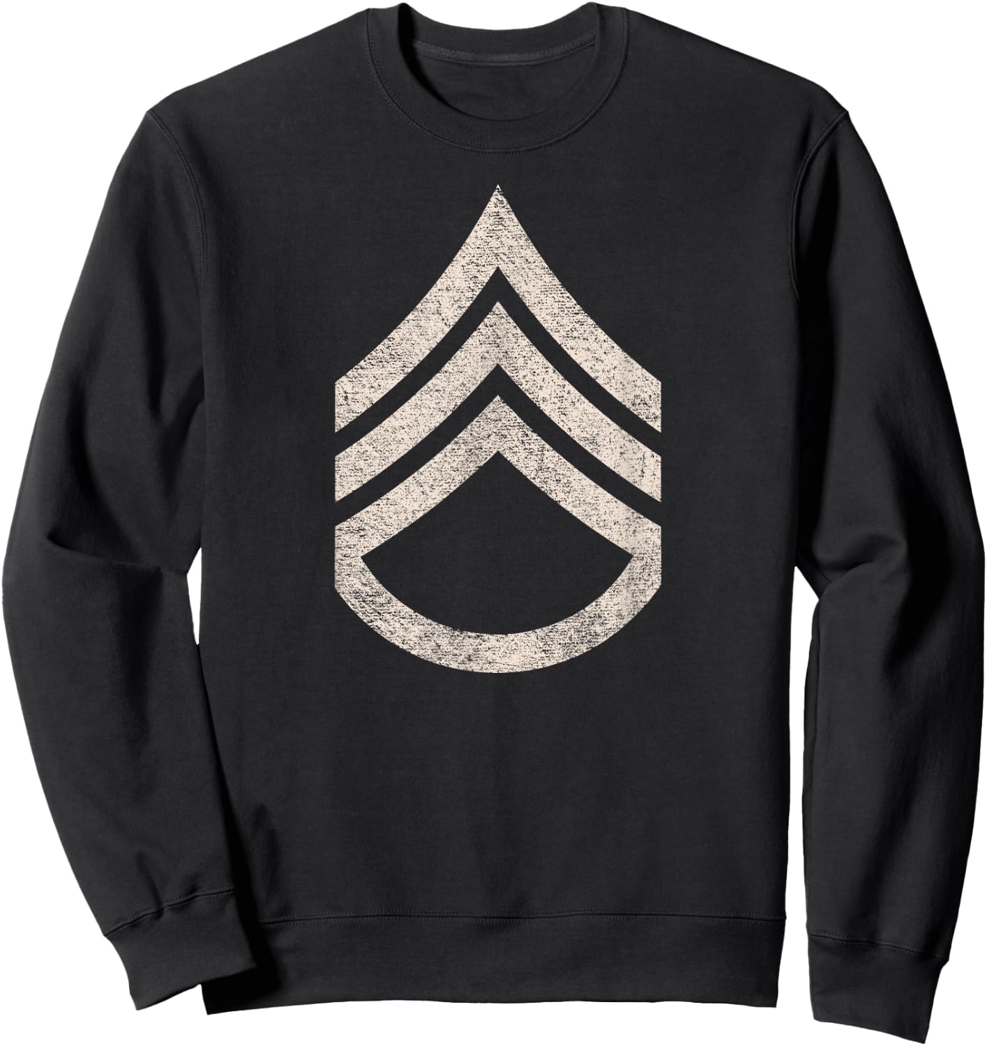 Military Staff Sergeant Stripes Sarge Rank Insignia Sweatshirt - Sweatshirt | Black