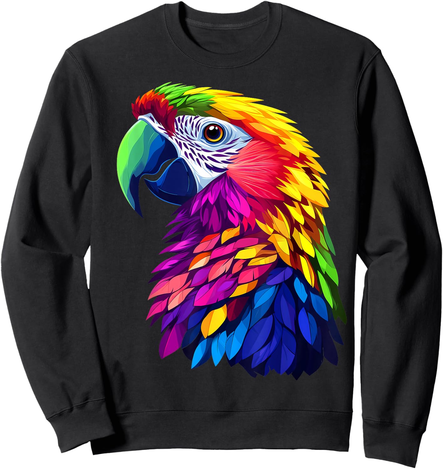 Colorful Macaw Vibrant Rainforest Birds Jungle Animals Black Sweatshirt - Sweatshirt | Black