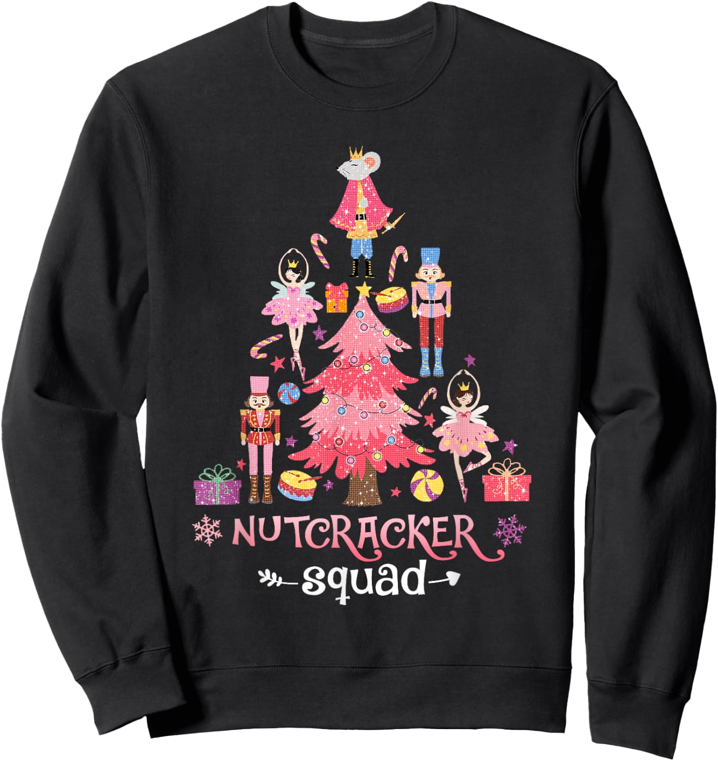 Christmas Nutcracker Squad Ballet Dance Women Kids Girls Sweatshirt - Sweatshirt | Black