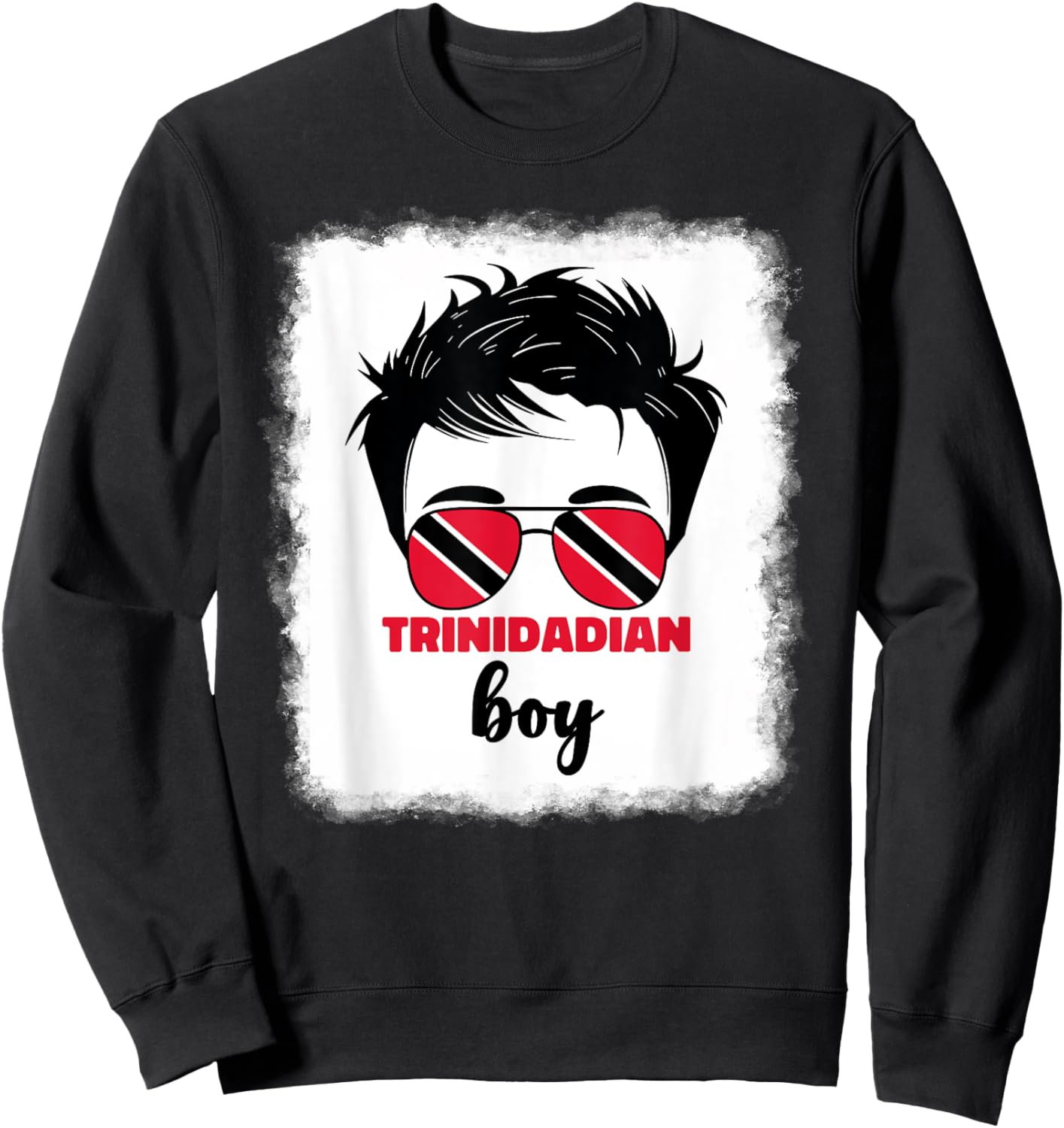 Trinidadian Boy Kids Trini Trinidad and Tobago Flag Boys Sweatshirt - Sweatshirt | Black