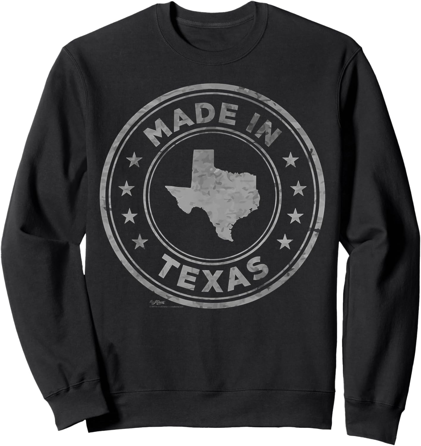 Vintage Made in Texas State Word Design Sweatshirt - Sweatshirt | Black