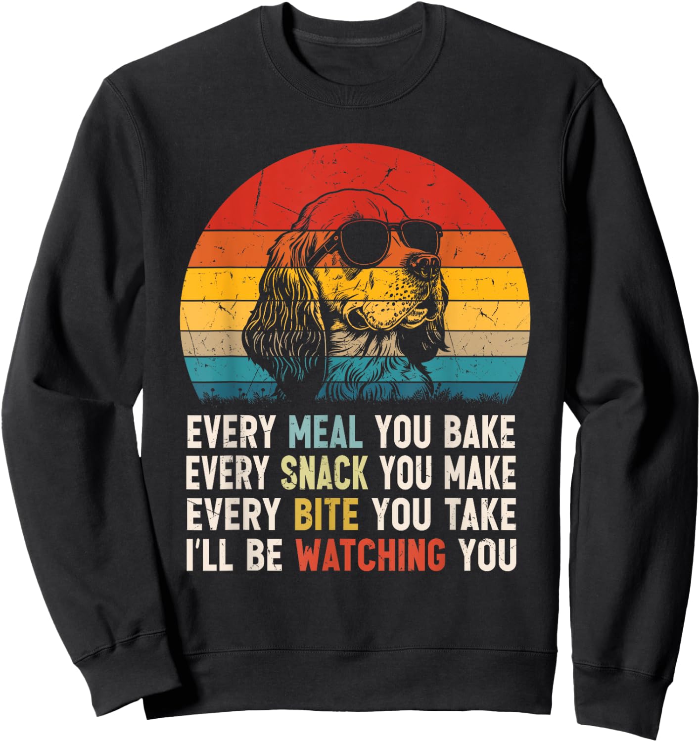Retro Vintage Dog Funny Clumber Spaniel Dog Owner Dog Snack Sweatshirt - Sweatshirt | Black