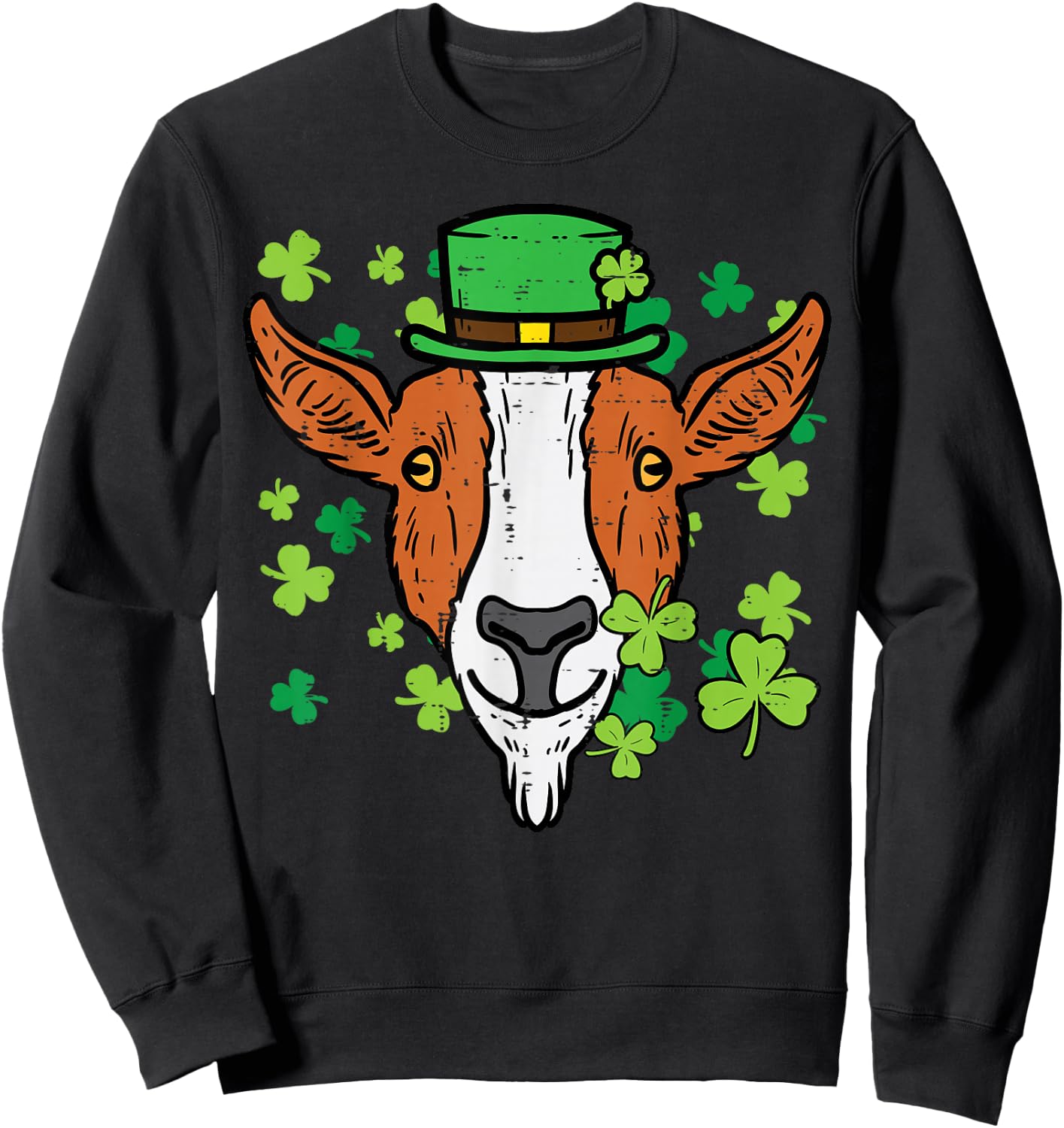 St Patricks Day Irish Goat Saint Paddys Farm Men Boys Kids Sweatshirt - Sweatshirt | Black