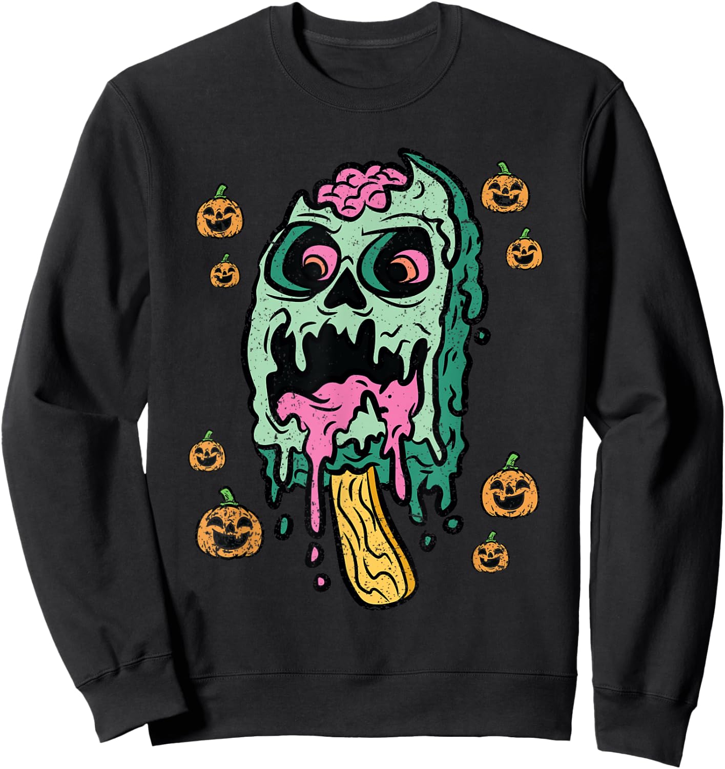 Zombie Ice Cream Hallowen Costume Sweet Food Men Women Kids Sweatshirt - Sweatshirt | Black