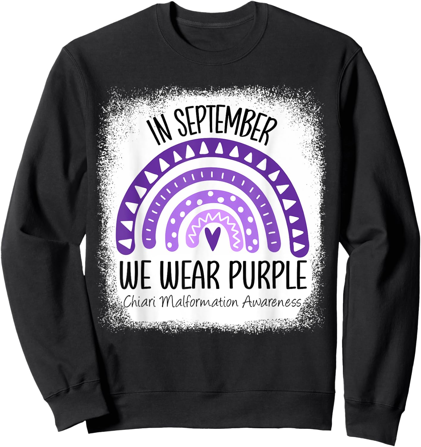 Rainbow September Wear Purple Chiari Malformation Awareness Sweatshirt - Sweatshirt | Black