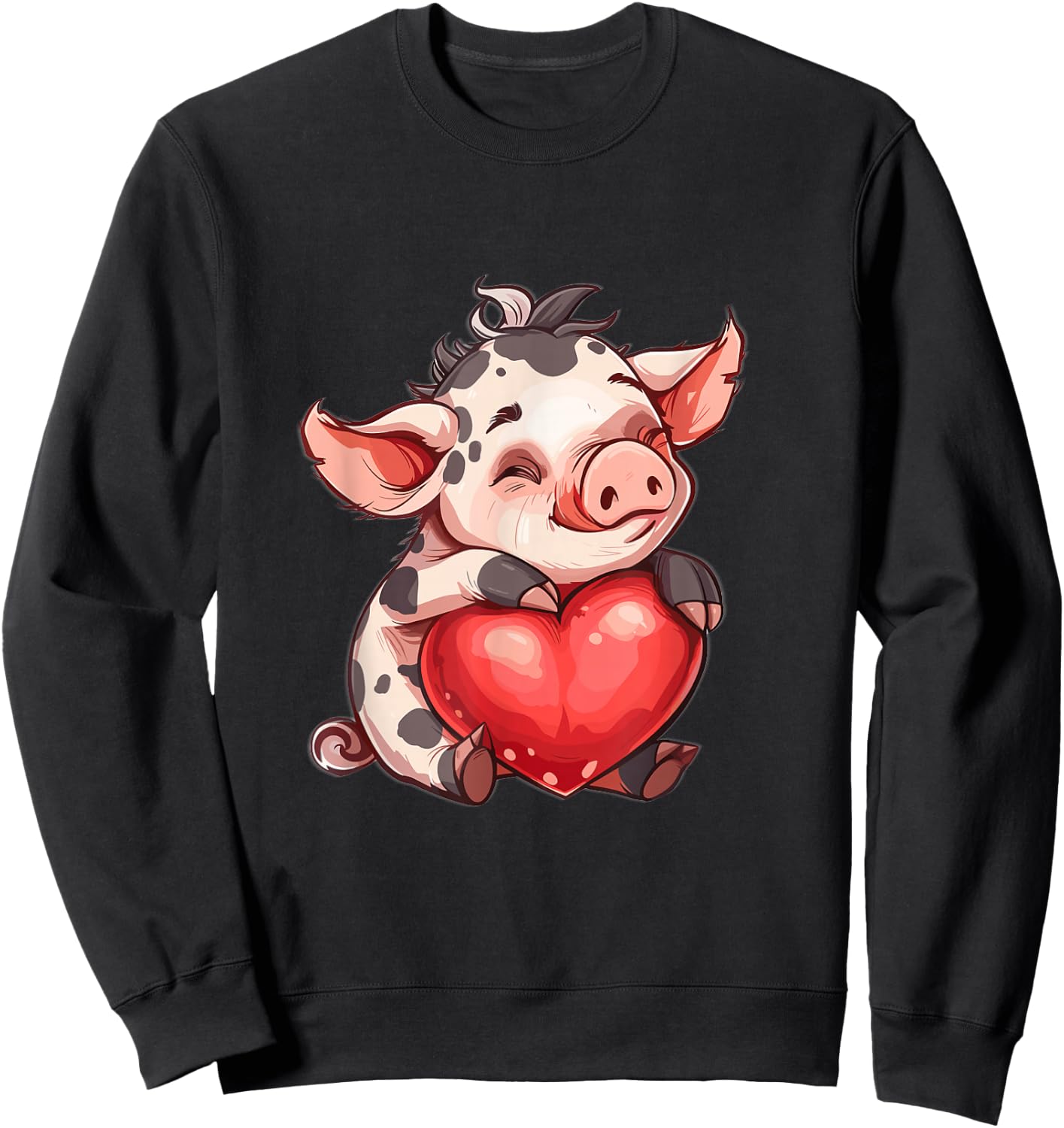 Kunekune Pig Owner Heart Kune Kune Girl Kune Kune Pig Sweatshirt - Sweatshirt | Black