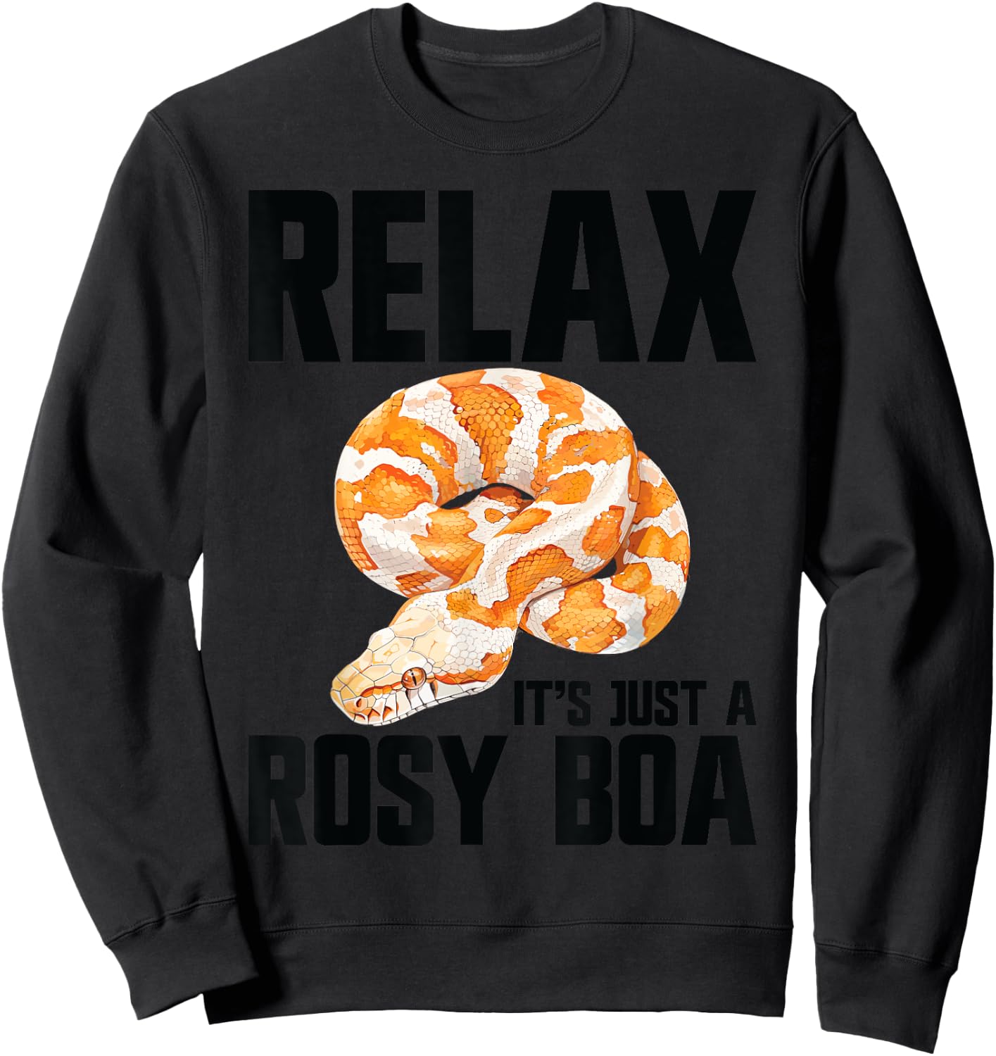 Rosy Boa Snake Plush Stuffed Animal Snake Food Rosy Boa Sweatshirt - Sweatshirt | Black