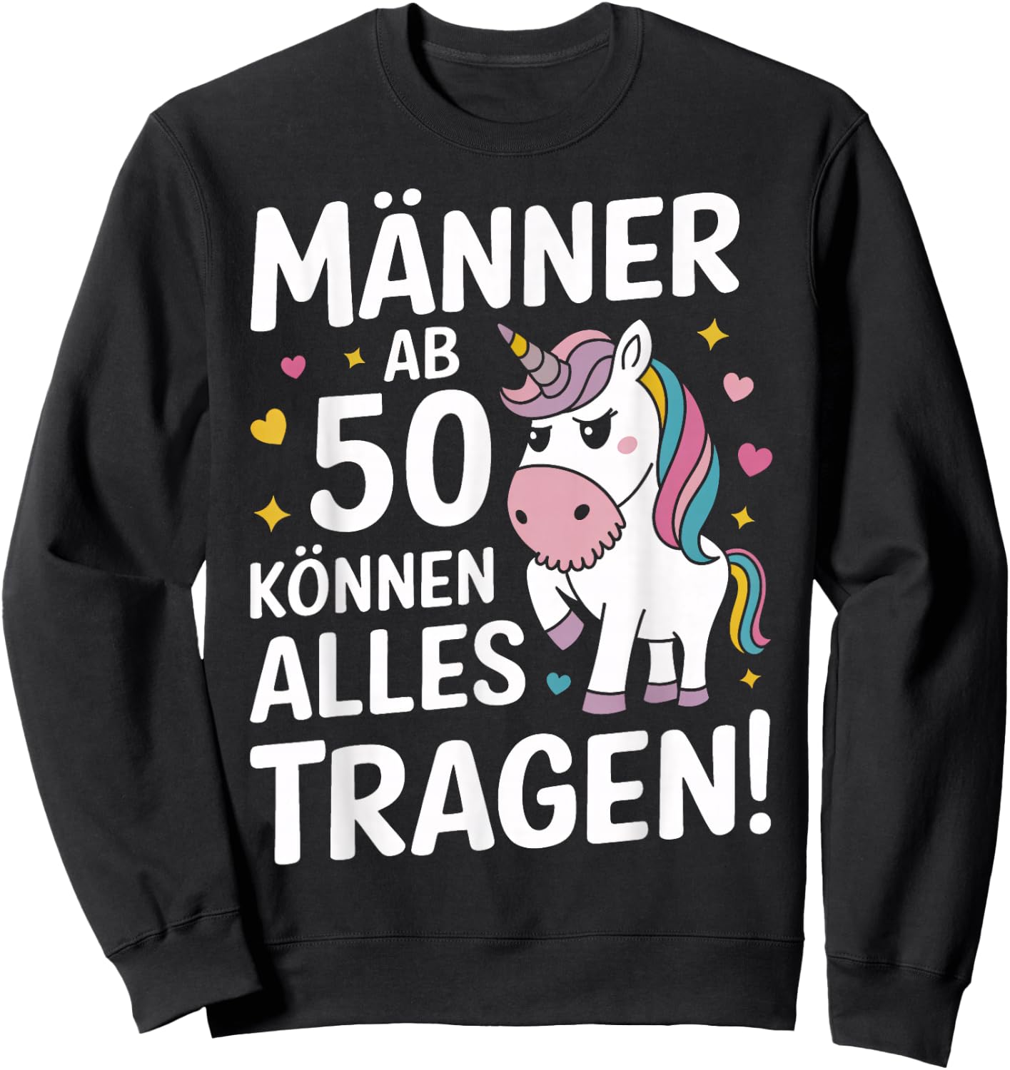 50th Birthday Man Woman 50 Years 1974 Decorative Funny Gift , black Sweatshirt - Sweatshirt | Black