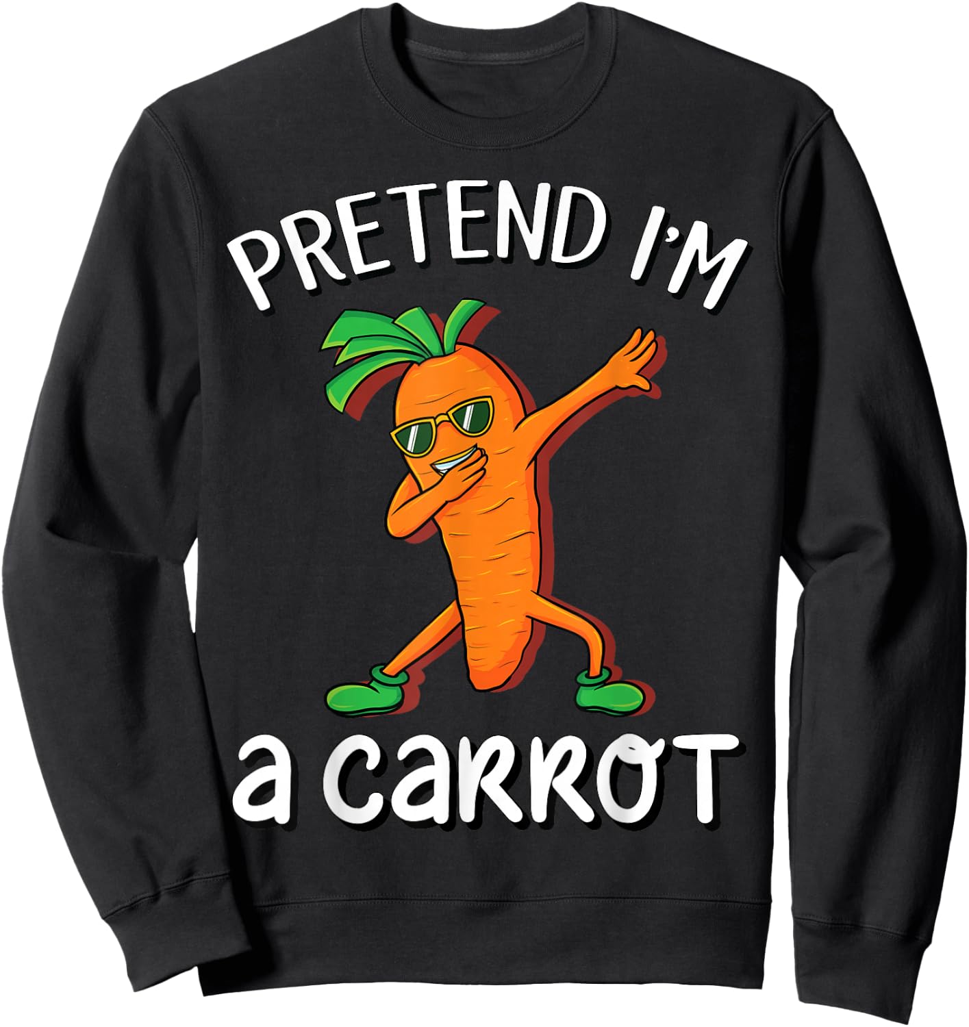 Pretend I'm A Carrot Vegan Halloween Costume Kids Gift Sweatshirt - Sweatshirt | Black