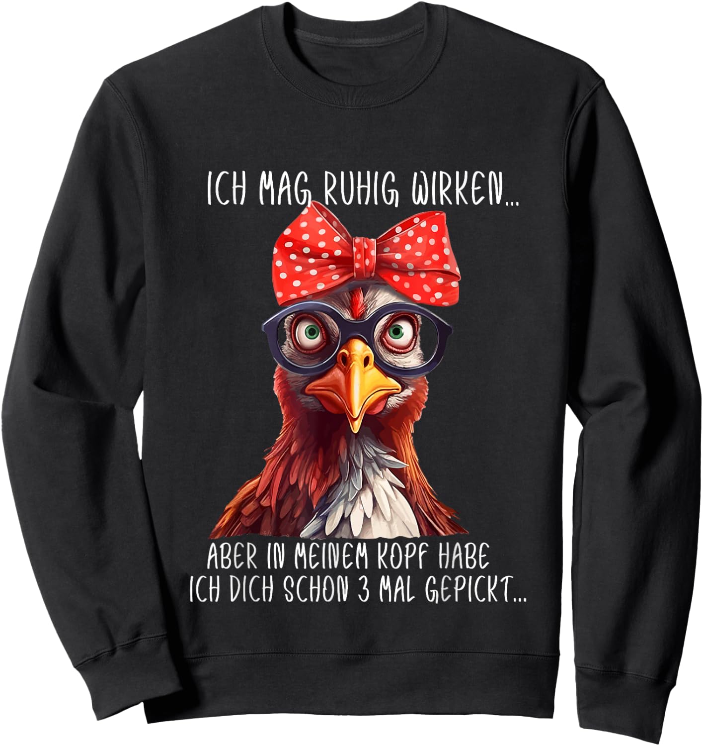 Funny Chicken Flap Saying Statement Women's Funny Chicken Sweatshirt - Sweatshirt | Black