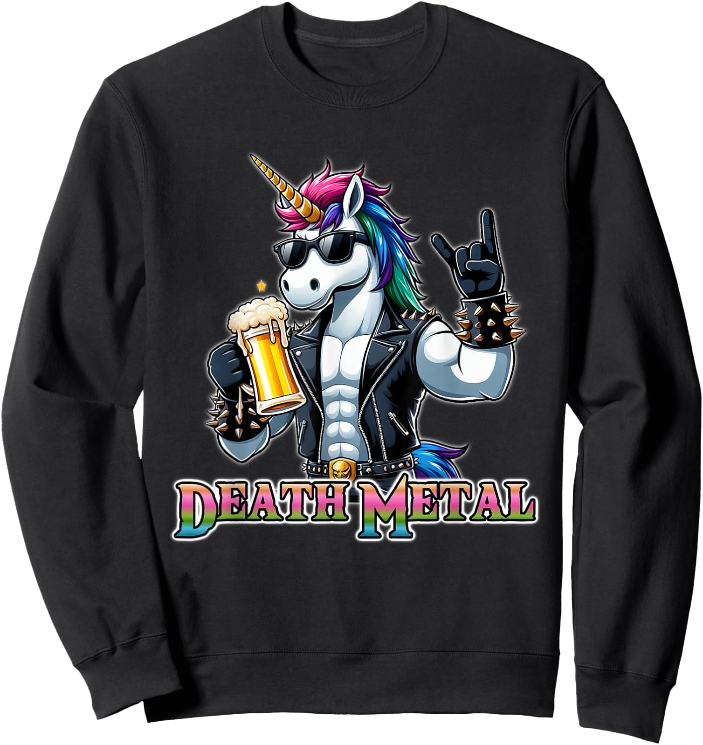 Unicorn Death Metal for Metal Fans , Black, S Sweatshirt - Sweatshirt | Black