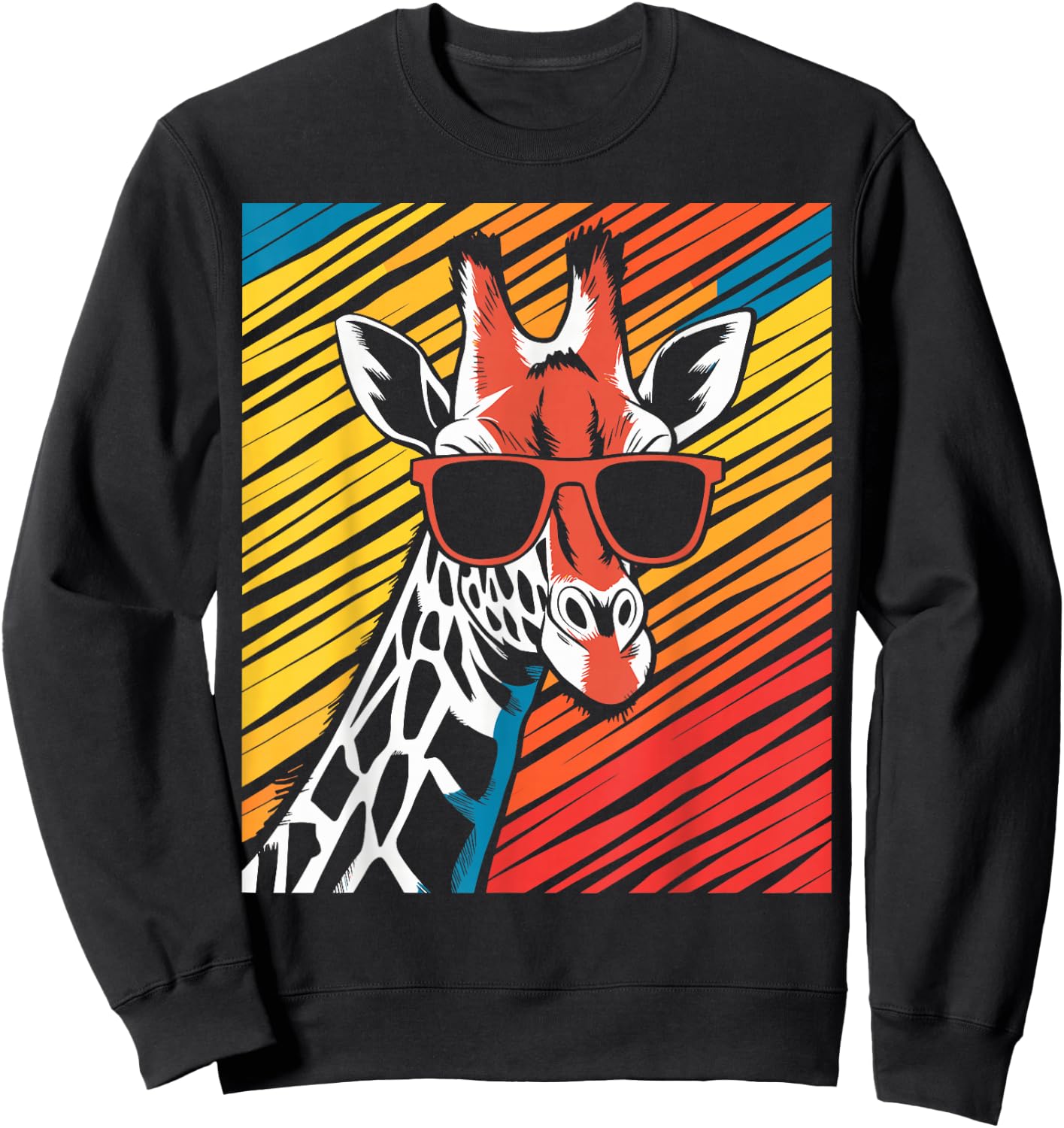 Giraffe Sunglasses Animal Giraffe Sweatshirt - Sweatshirt | Black