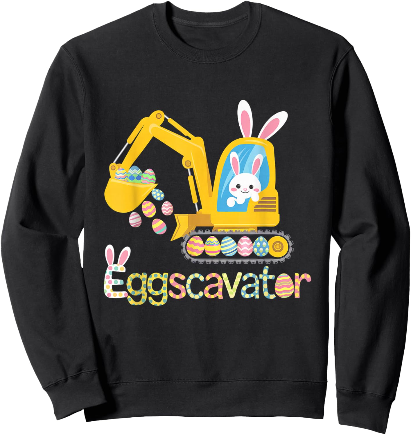 Easter Egg Hunt Shirt For Kids s Funny EggsCavator Sweatshirt - Sweatshirt | Black