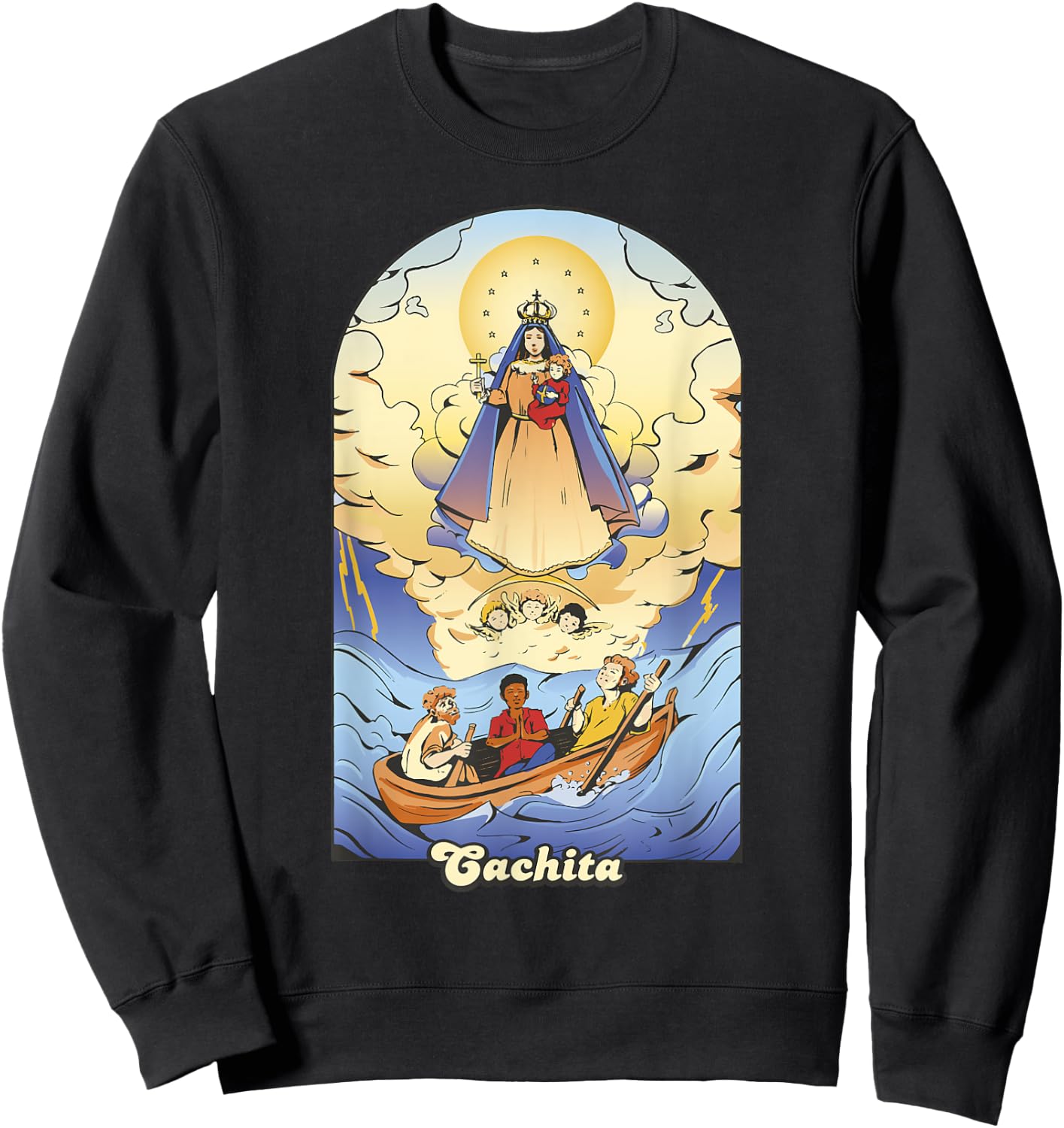 Viva Mi Cuba Libre by NLTS 'Cachita' Virgen de la Caridad del Cobre Patrona de Cuba Sweatshirt - Sweatshirt | Black