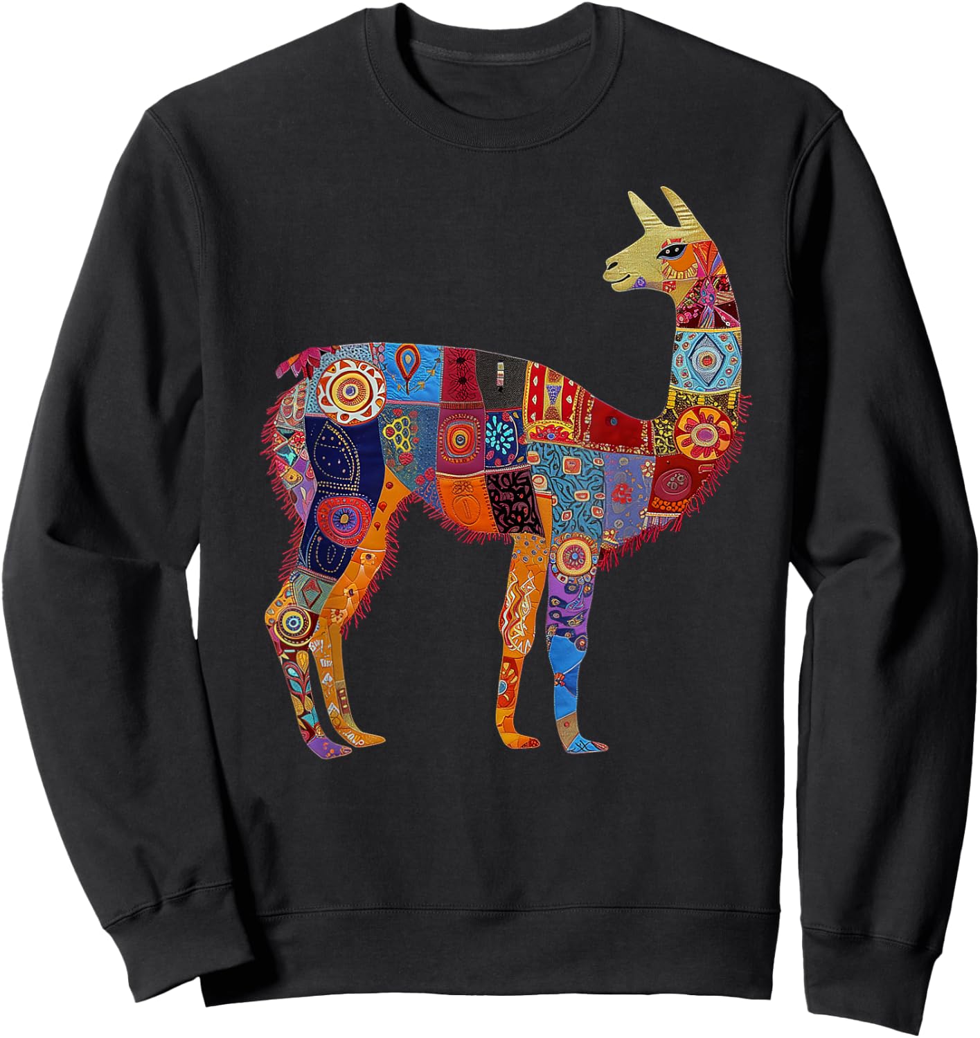Peruvian Llama Alpaca Flowers Colourful Peru Souvenir Sweatshirt - Sweatshirt | Black