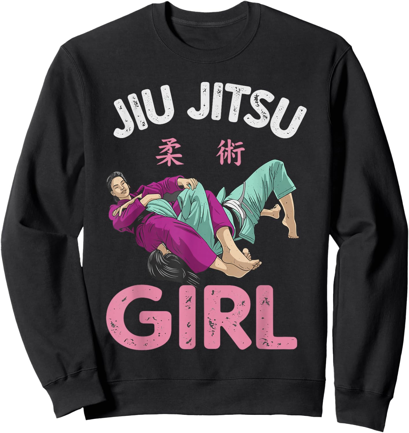 Brazilian Jiu Jitsu Shirt, Funny BJJ Roll Like a Girl Sweatshirt - Sweatshirt | Black