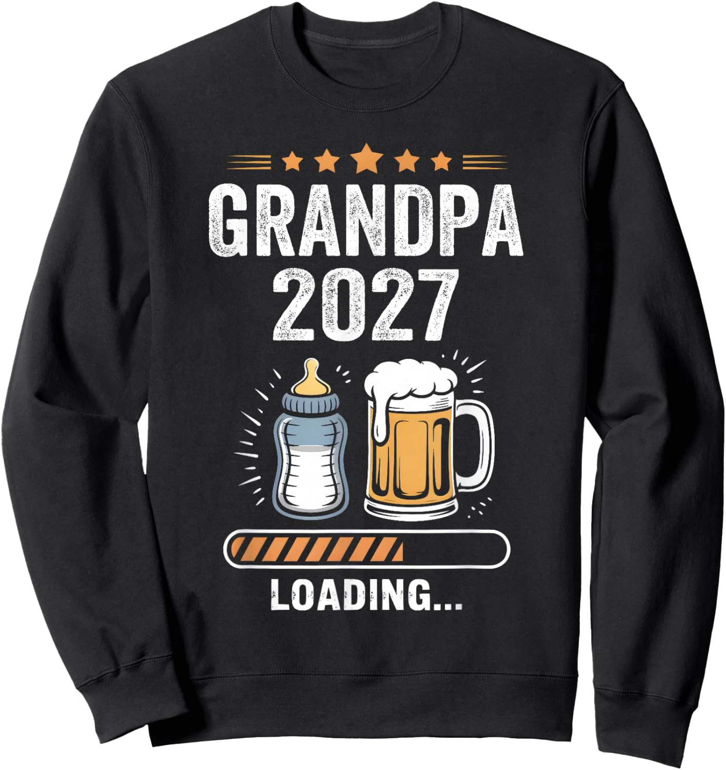Grandpa 2027 Loading Pregnancy Baby Promoted to Grandpa 2027 Sweatshirt - Sweatshirt | Black