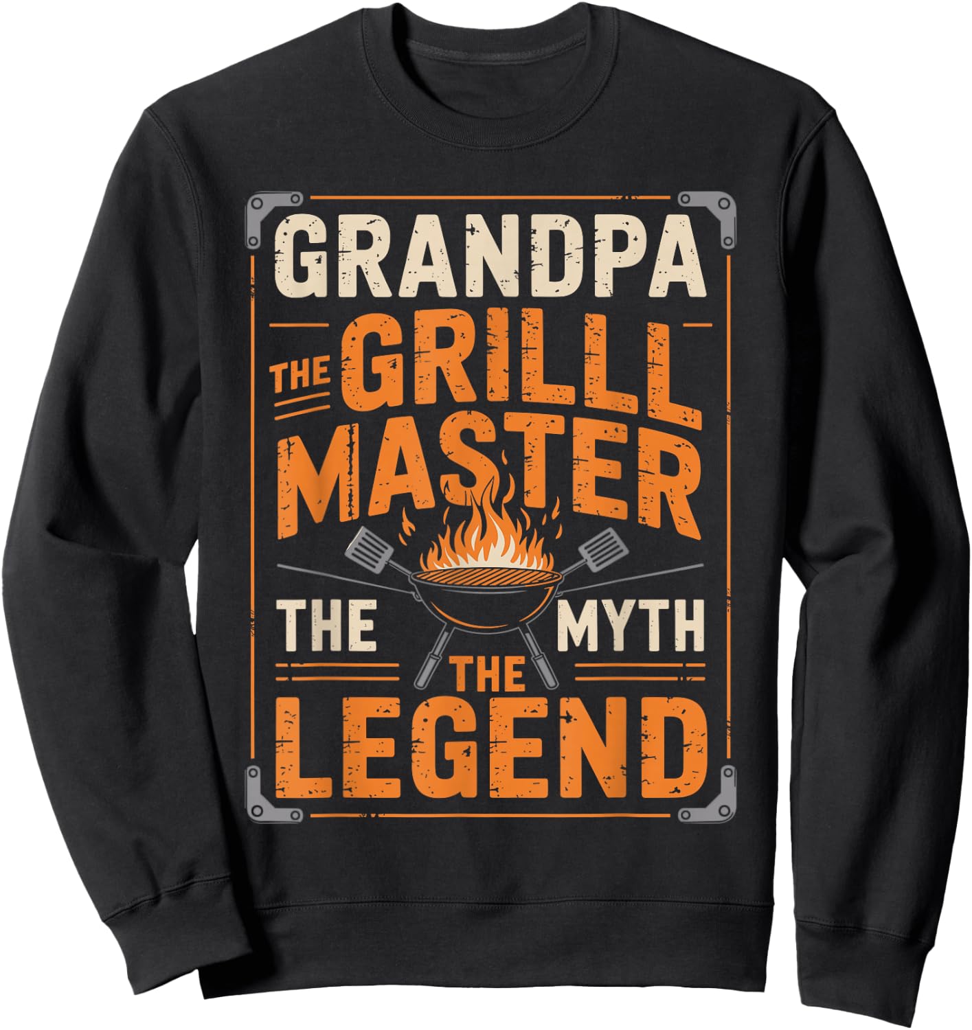 Grandpa The Grill Master The Myth The Legend Sweatshirt - Sweatshirt | Black
