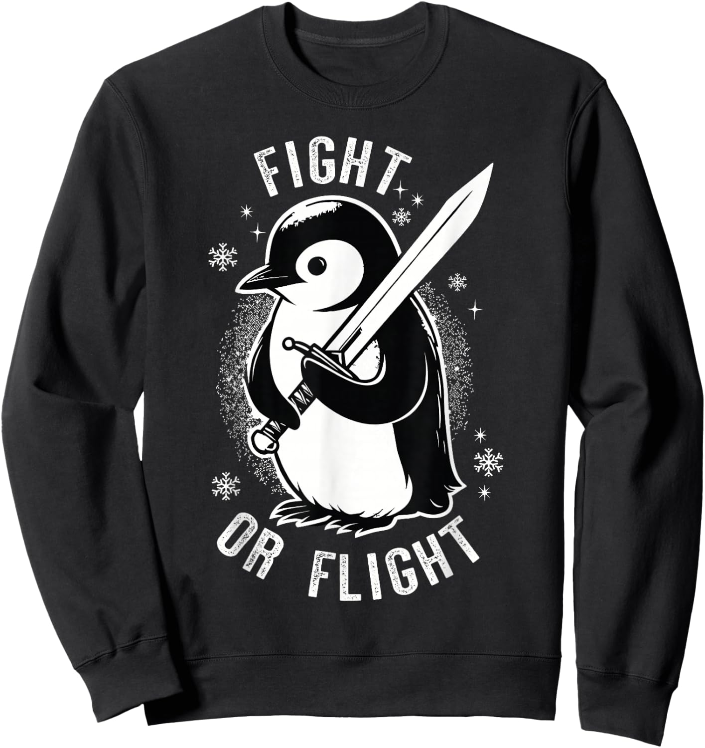 Fight or Flight Penguin Sweatshirt - Sweatshirt | Black
