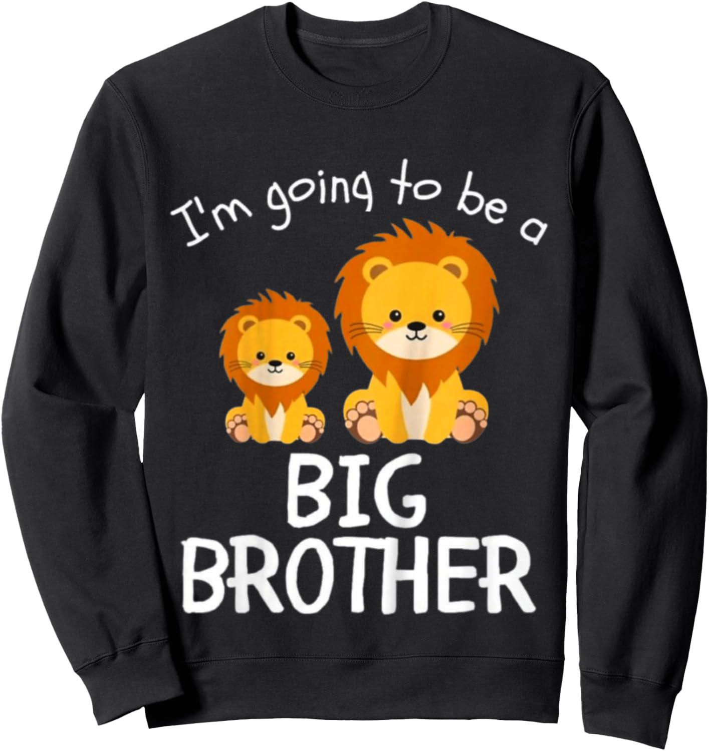 Child Promoted Big Brother 2025 Lion Toddler , Black, 2 Sweatshirt - Sweatshirt | Black