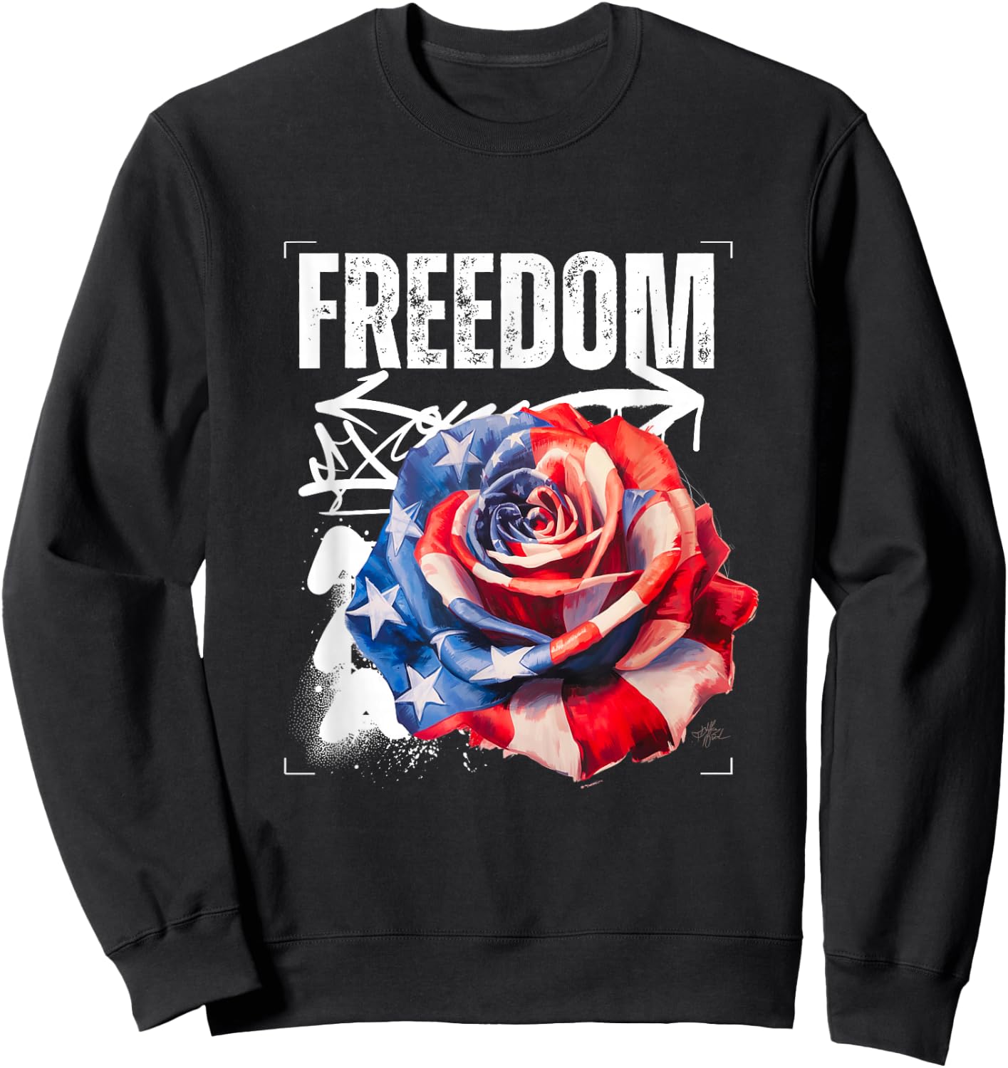 Streetwear Graphic Dark Floral Urban Aesthetic, Fashion Sweatshirt - Sweatshirt | Black
