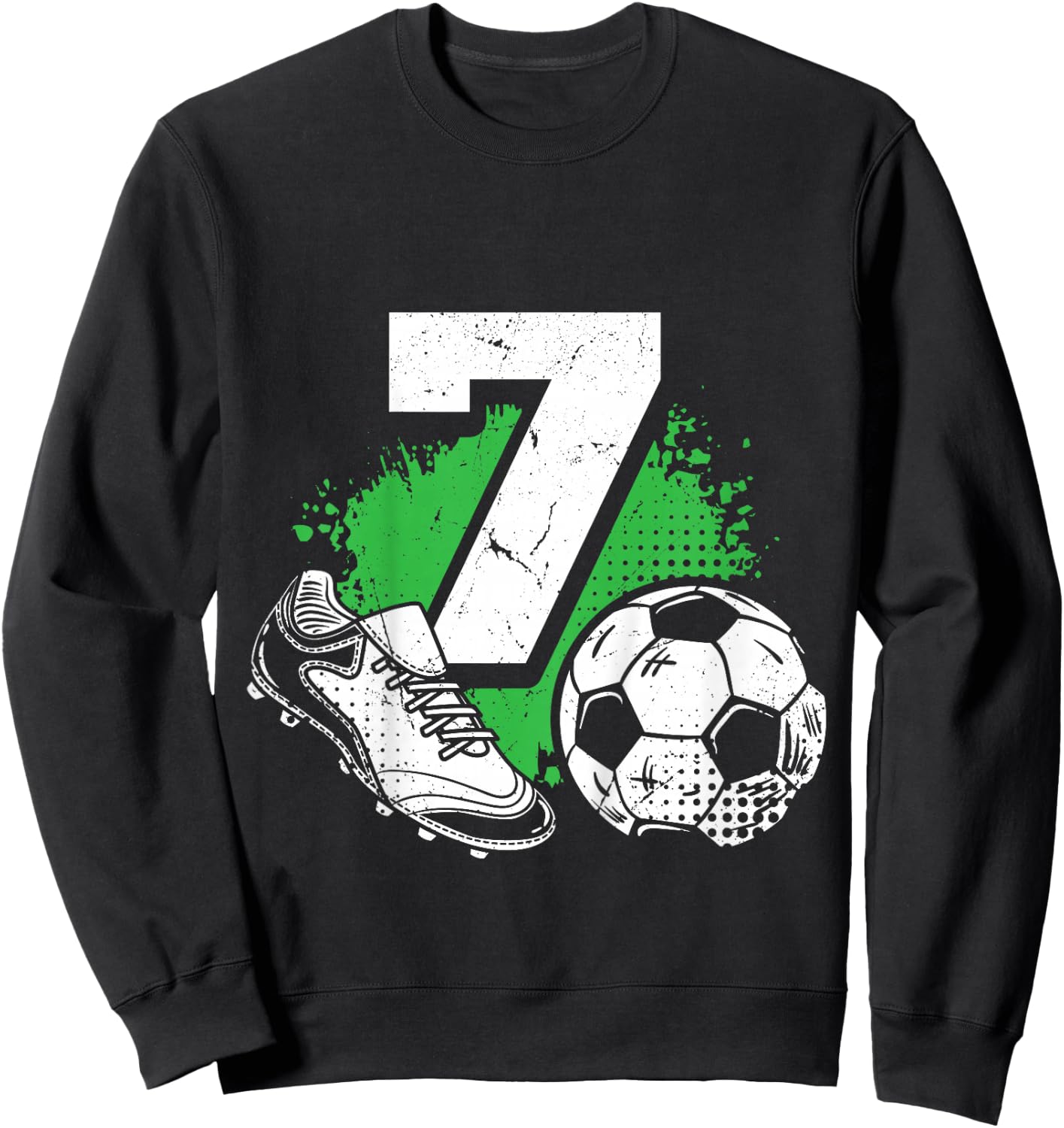 7. Geburtstag Fussball Spieler Kinder Jungs Mädchen Sweatshirt - Sweatshirt | Black
