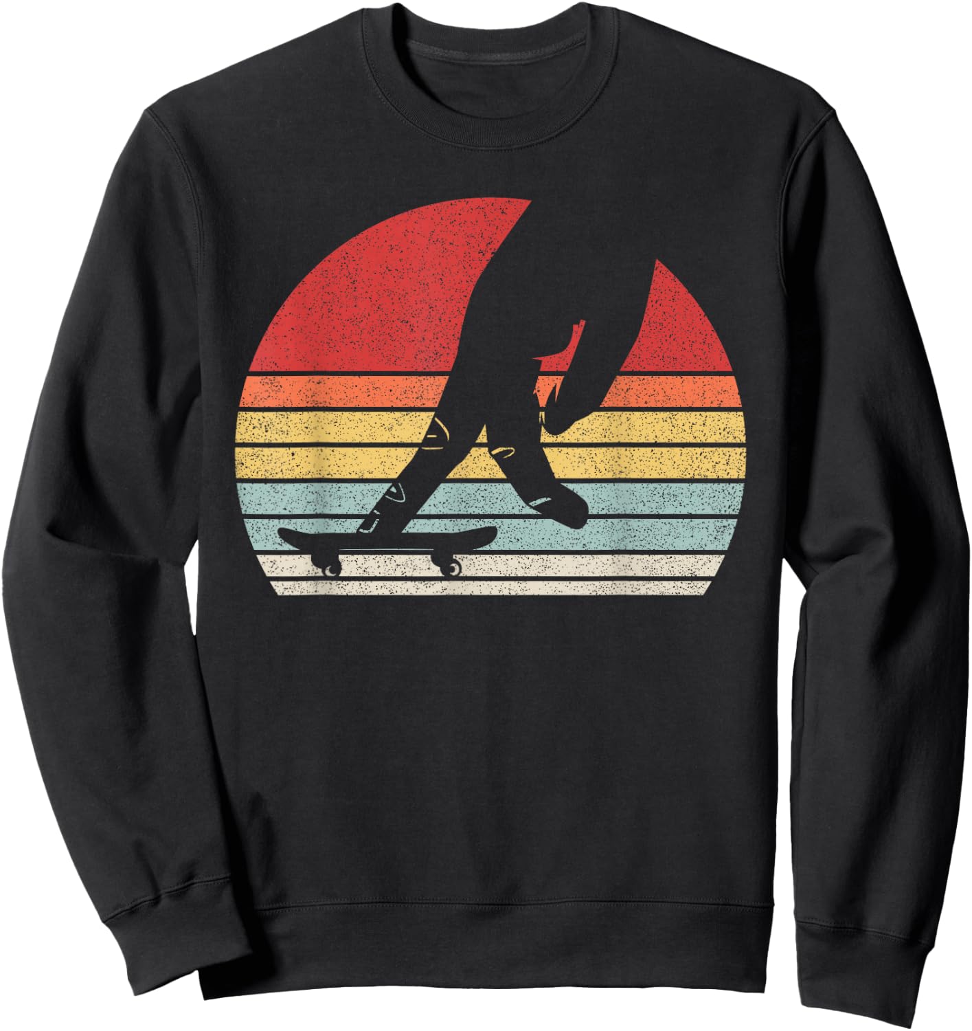 Vintage Retro Fingerboard Skateboard Skating Skate Sweatshirt - Sweatshirt | Black