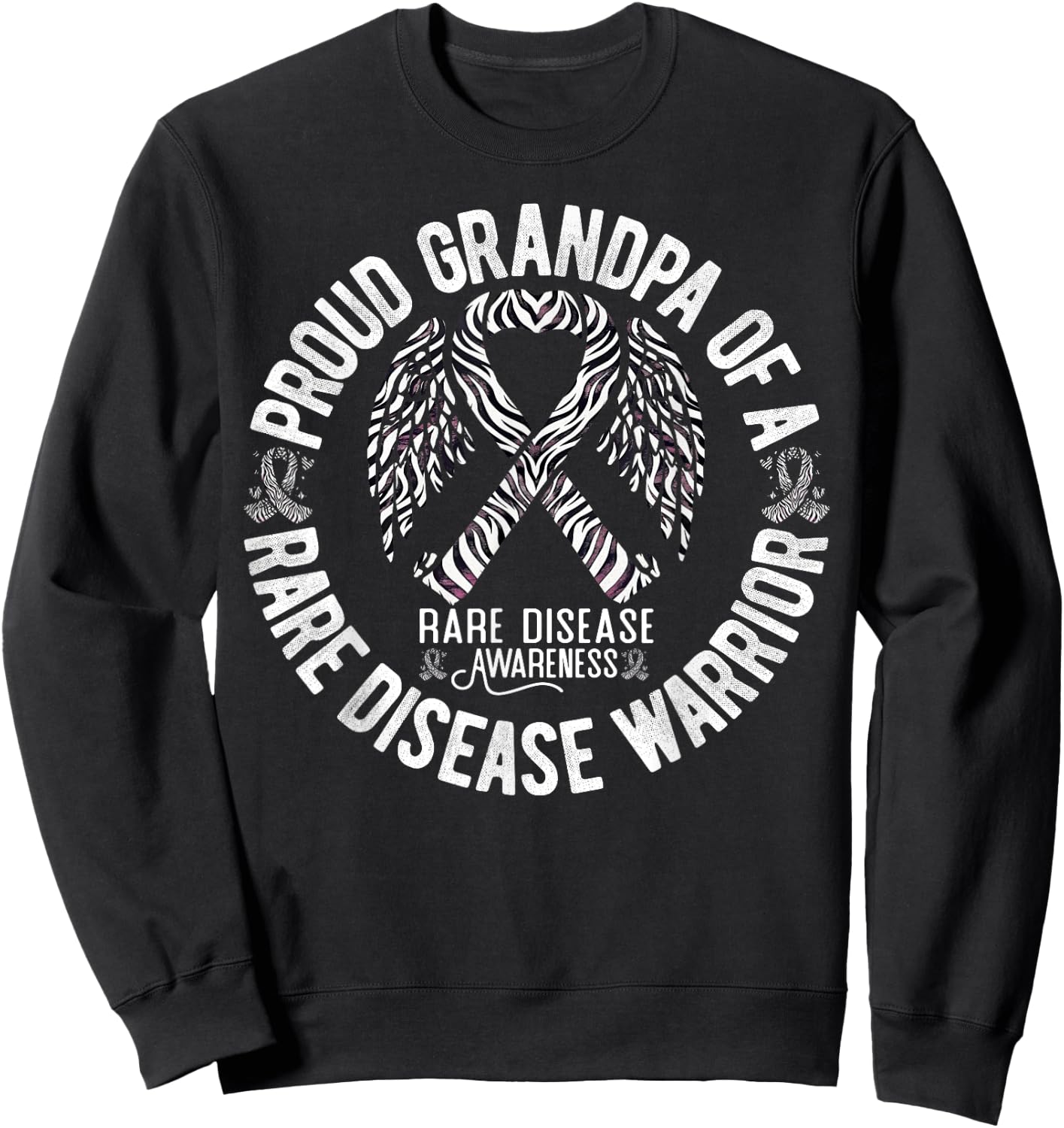 Proud Grandpa Of A Rare Disease Warrior Rare Disease Sweatshirt - Sweatshirt | Black