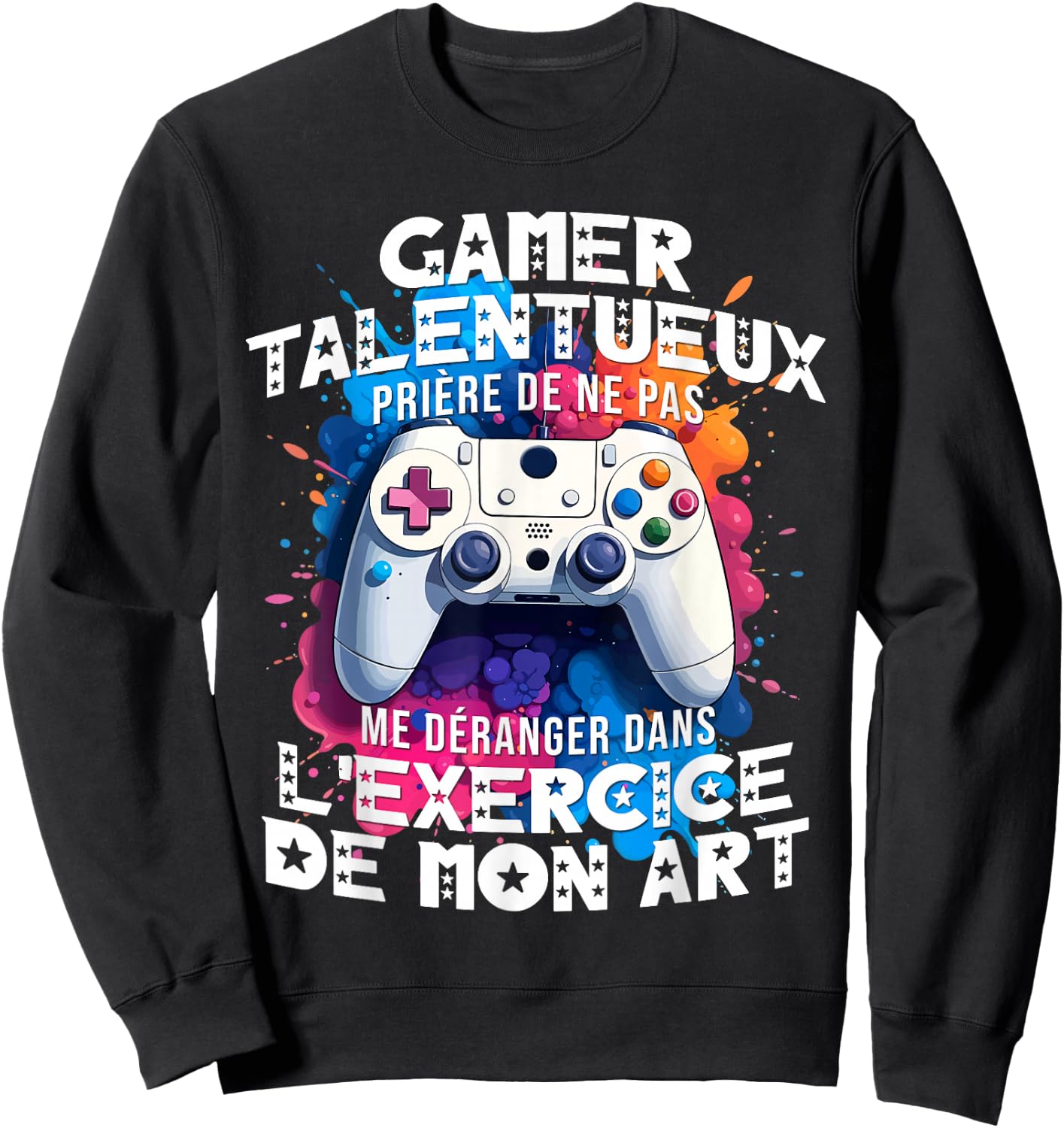 Talented gamer geek teen addicted video games console gaming , Black, S Sweatshirt - Sweatshirt | Black
