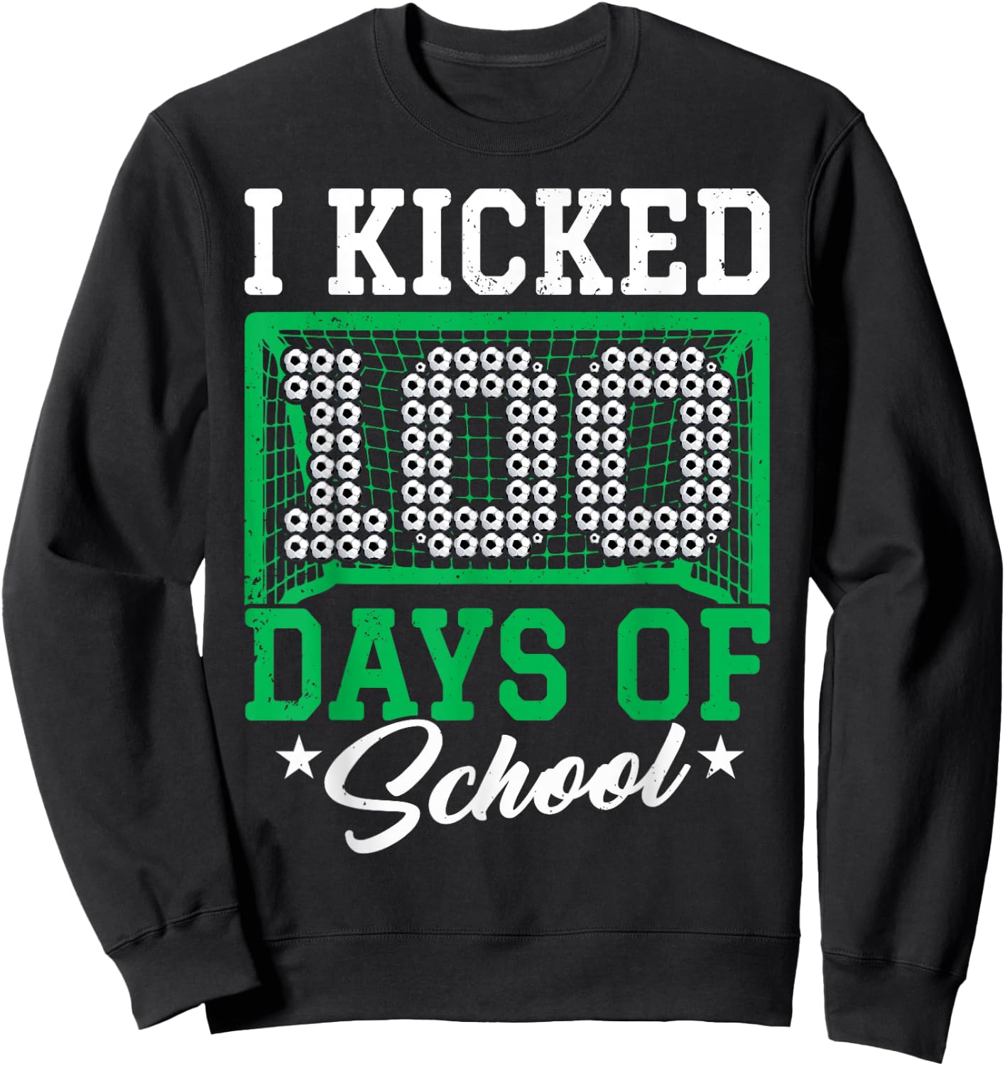 100 Days Of School Soccer 100th Day Of School For Boys Kids Sweatshirt - Sweatshirt | Black