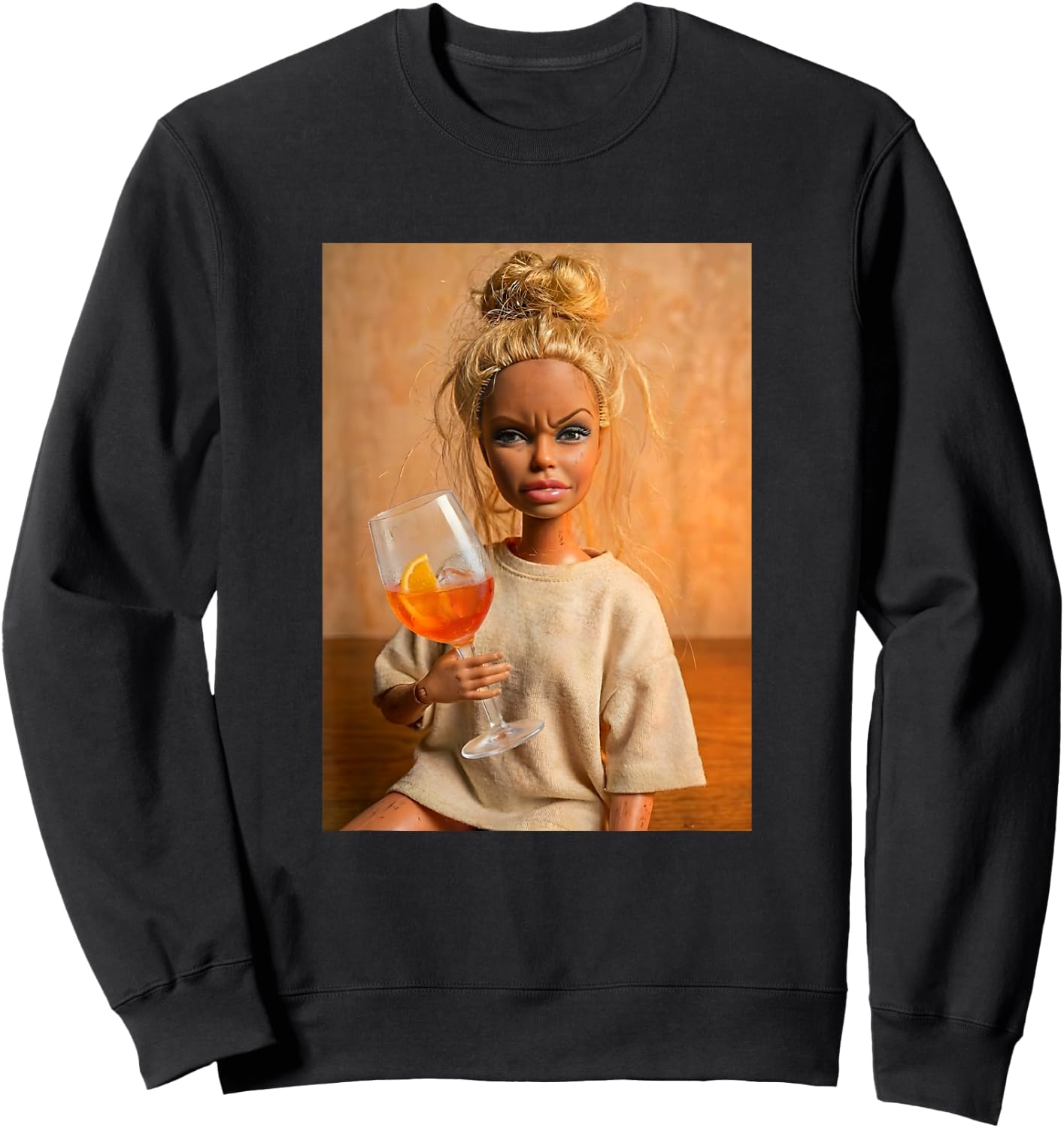 Disgusted FACE Sommer Orange Spritz Cocktail Mädels Fun Sweatshirt - Sweatshirt | Black